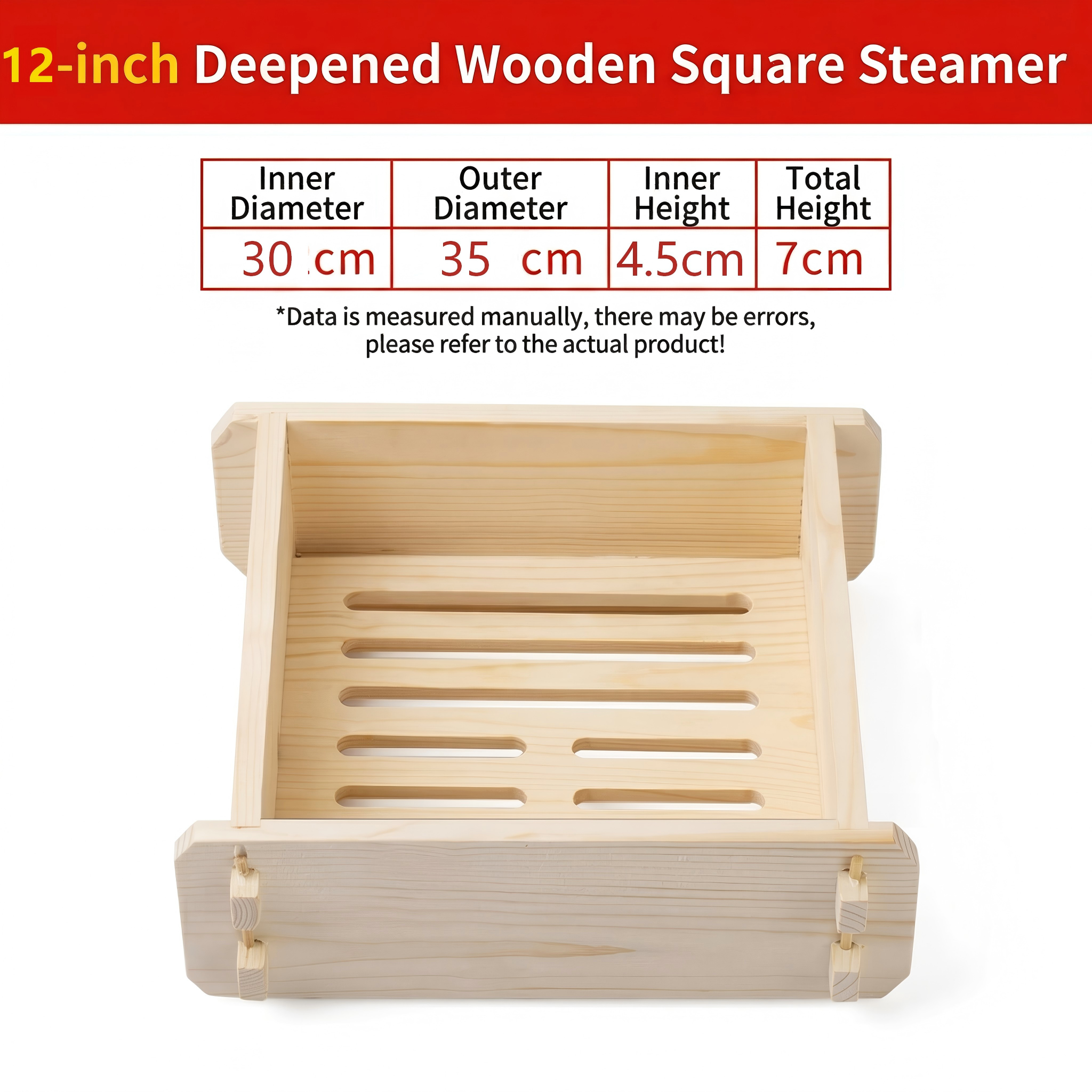 Traditional Chinese Tall Wood Steamer Basket,Multi-Layer Food Steamer
