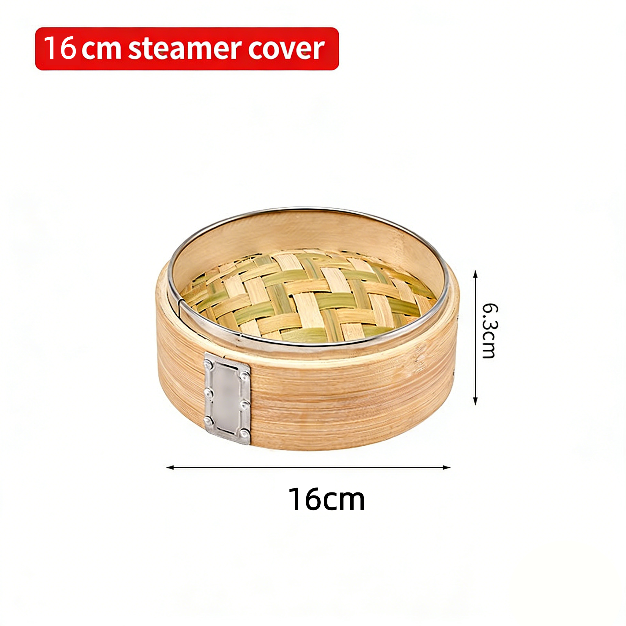 Handcrafted Carbonized Bamboo Steamer, Stainless Steel Reinforced