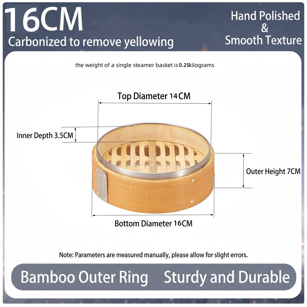 Durable Carbonized Bamboo Steamer with Name Tag