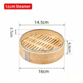 Handcrafted Carbonized Bamboo Steamer, Stainless Steel Reinforced