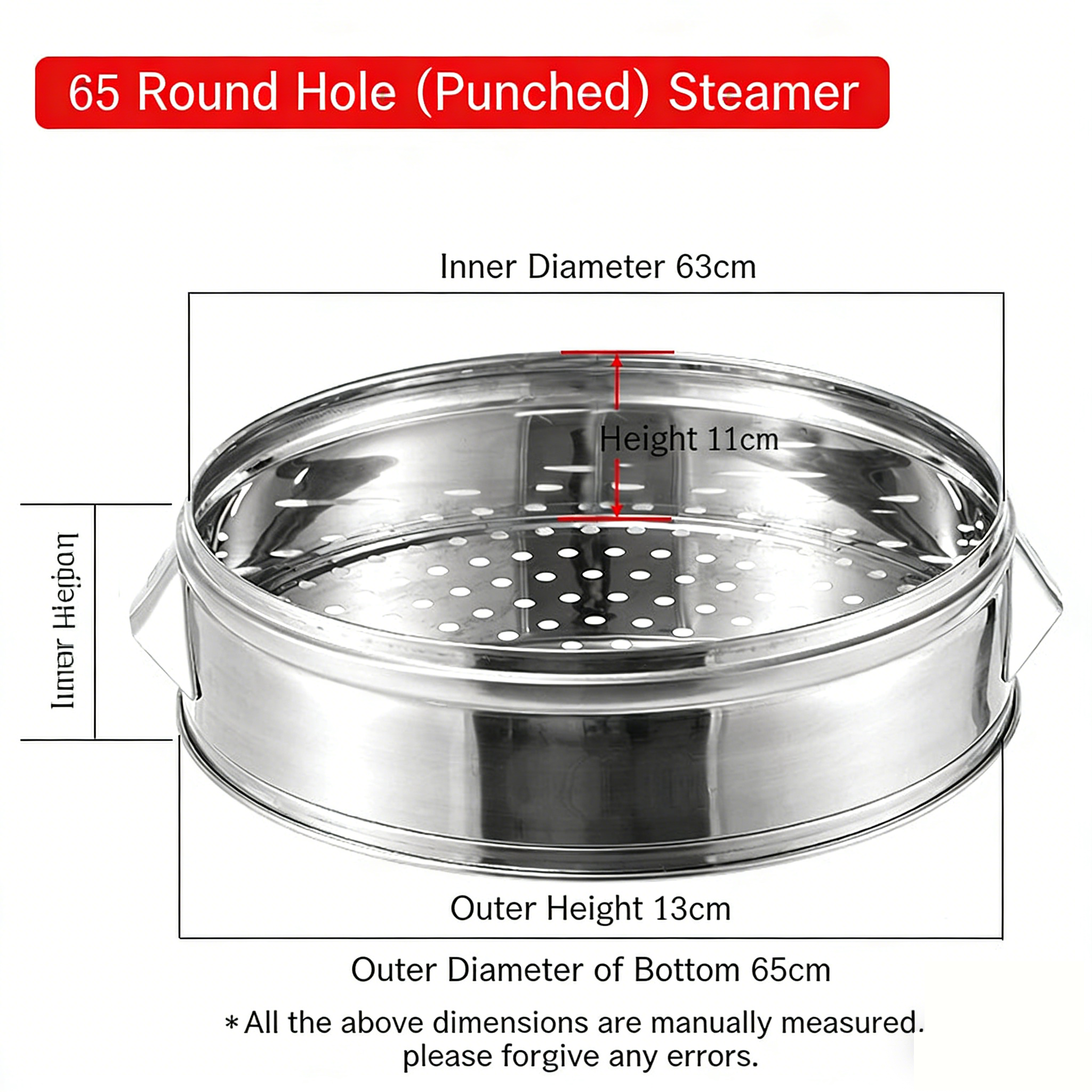 Heavy Duty Stainless Steel Steamer Basket,Multiple Sizes Commercial Steamer