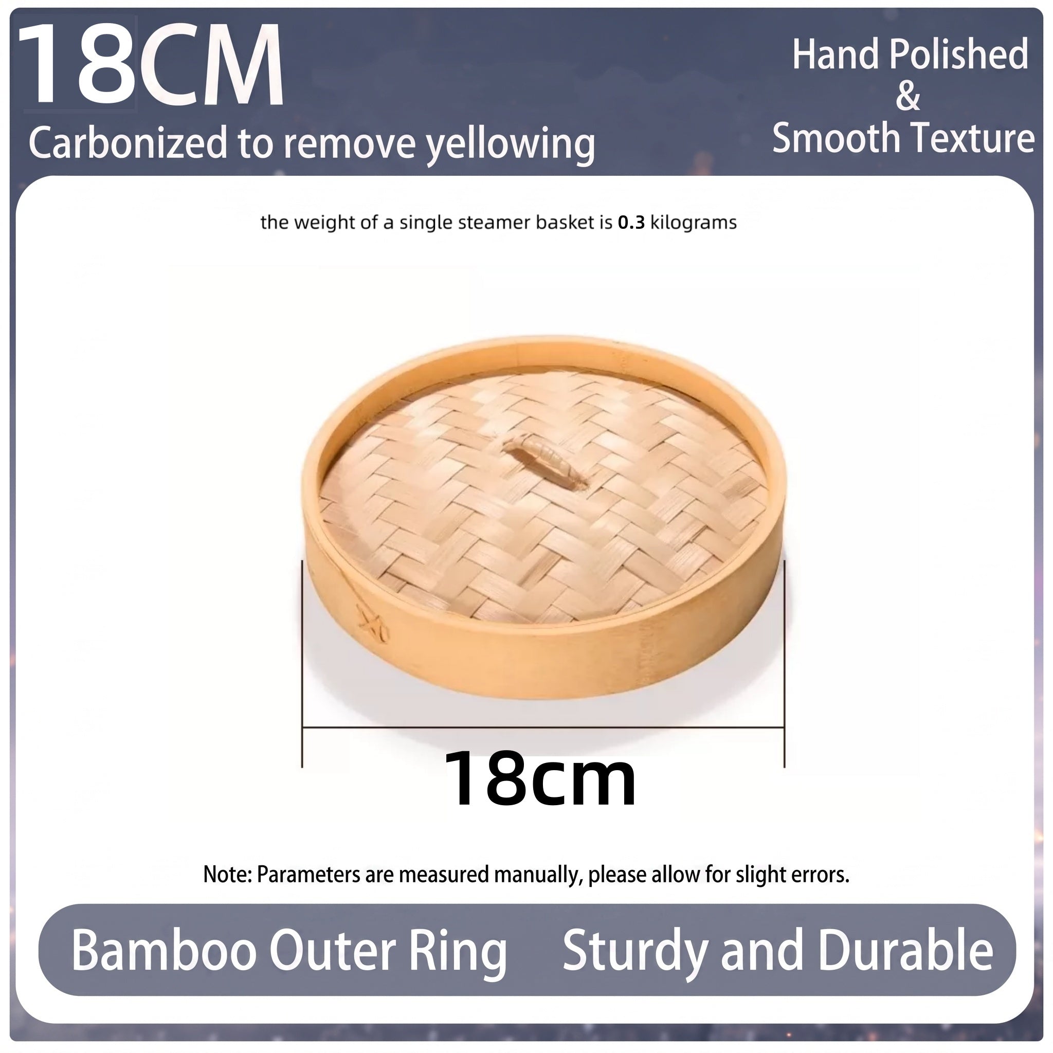 Durable Carbonized Bamboo Steamer with Name Tag