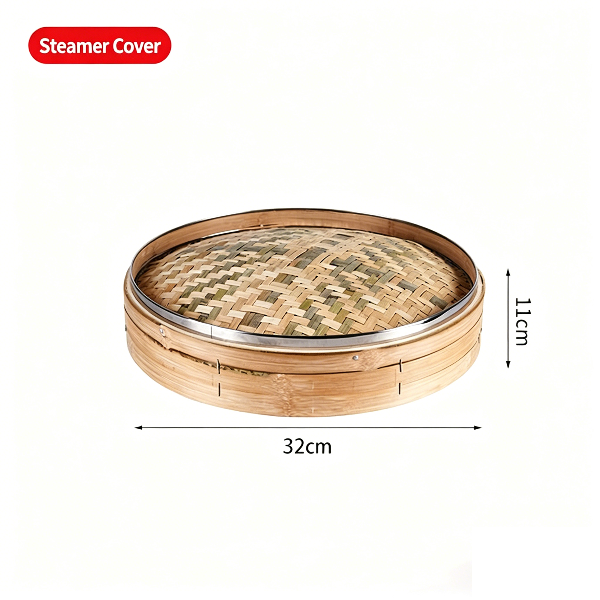 Handmade Carbonized Bamboo Steamer-Staple Reinforced
