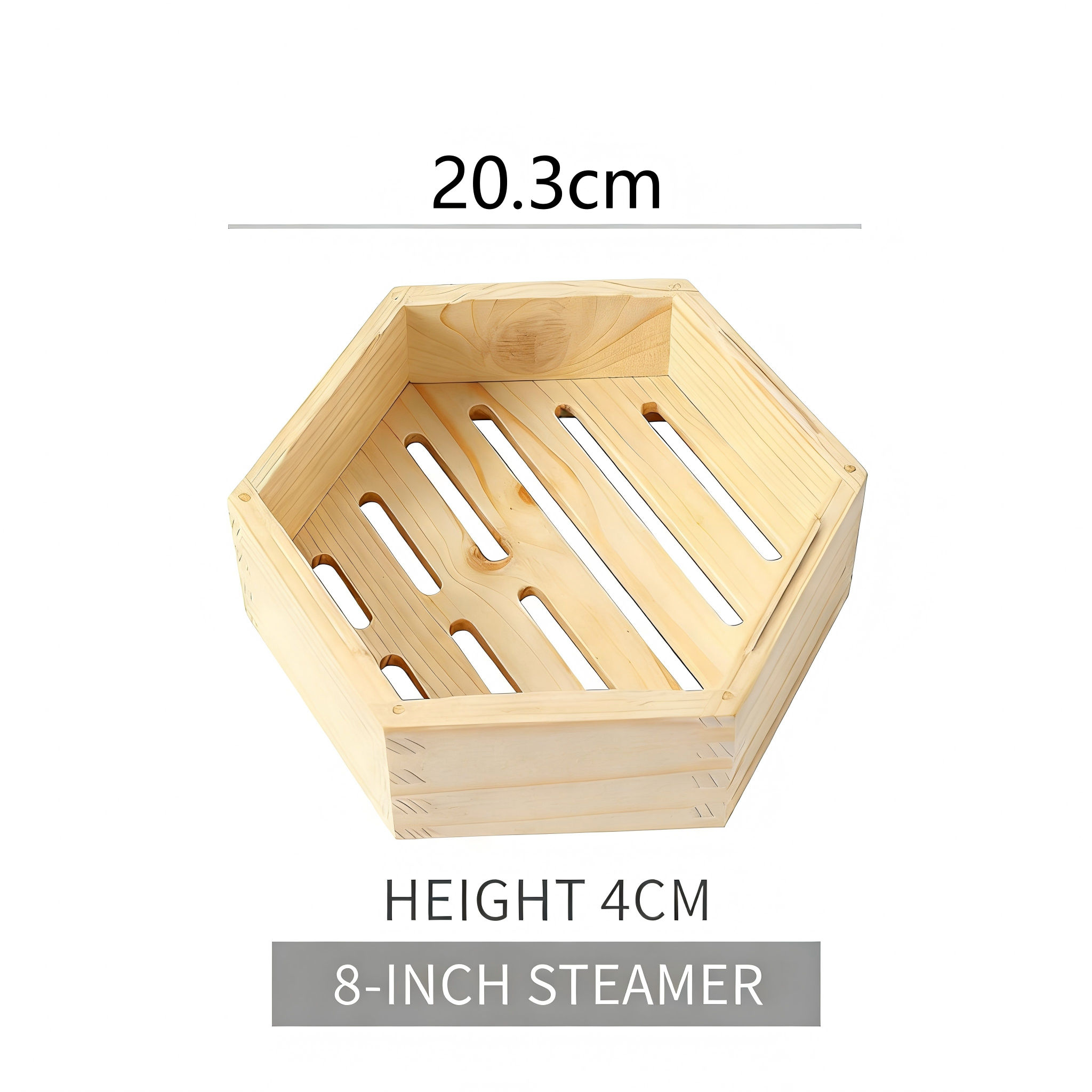 Hexagonal Wooden Steamer Basket-Premium Dim Sum Steamer for Dumplings & Buns