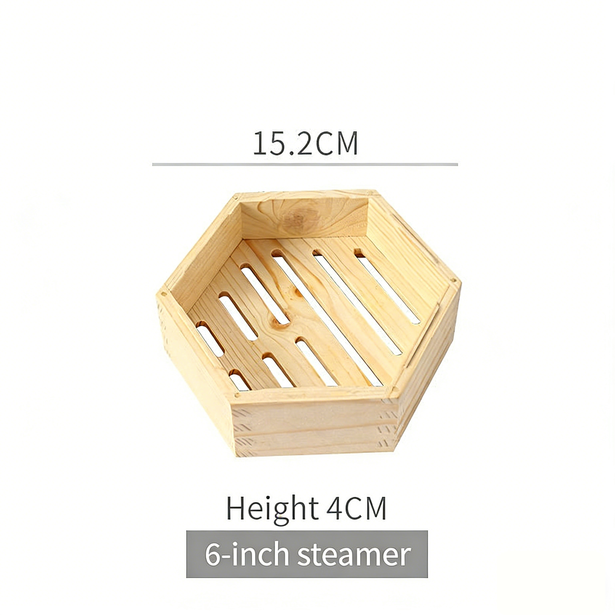 Hexagonal Wooden Steamer Basket-Premium Dim Sum Steamer for Dumplings & Buns