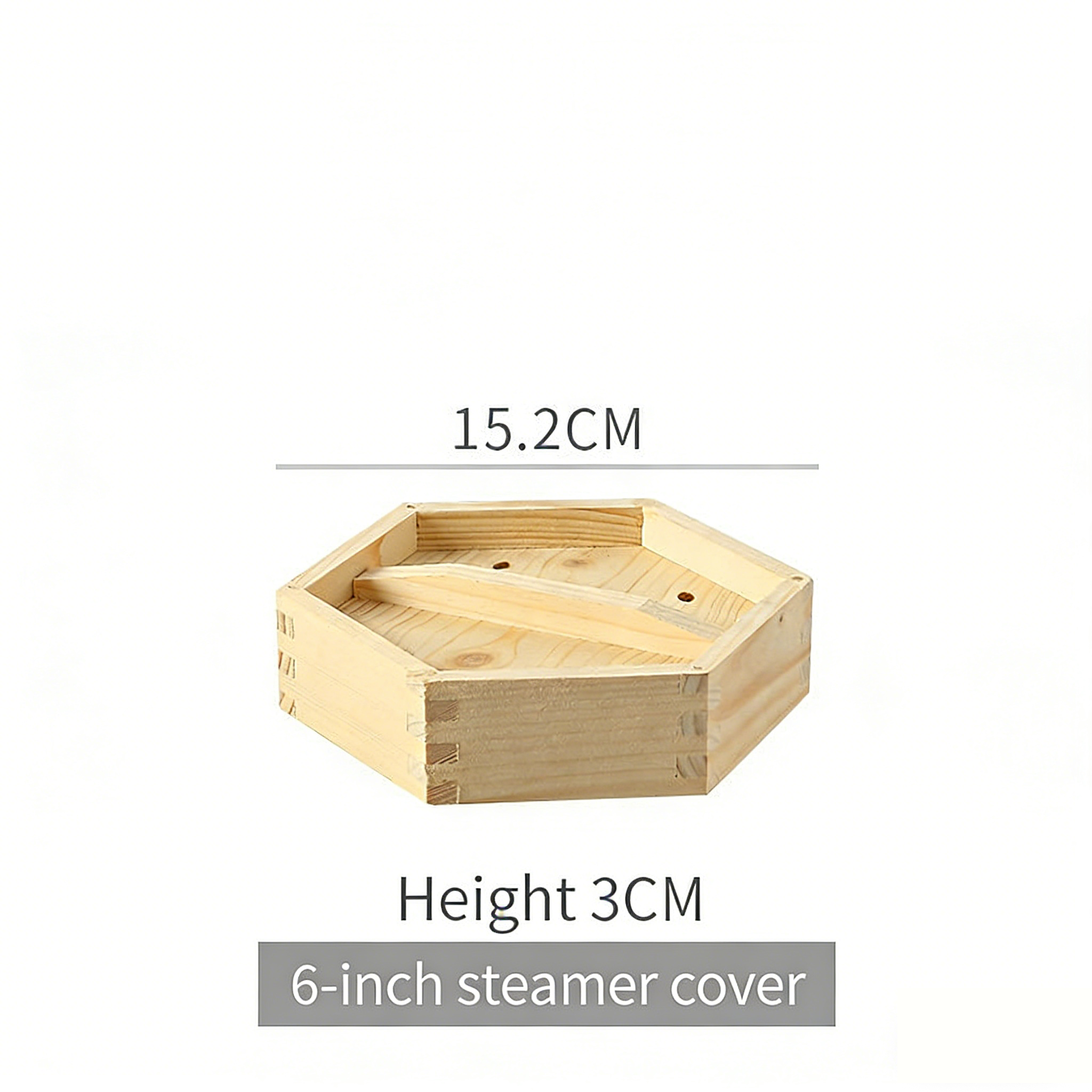 Hexagonal Wooden Steamer Basket-Premium Dim Sum Steamer for Dumplings & Buns