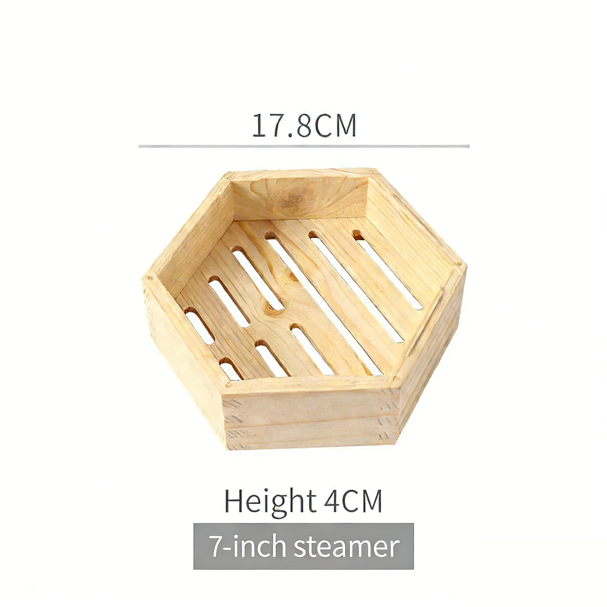 Hexagonal Wooden Steamer Basket-Premium Dim Sum Steamer for Dumplings & Buns