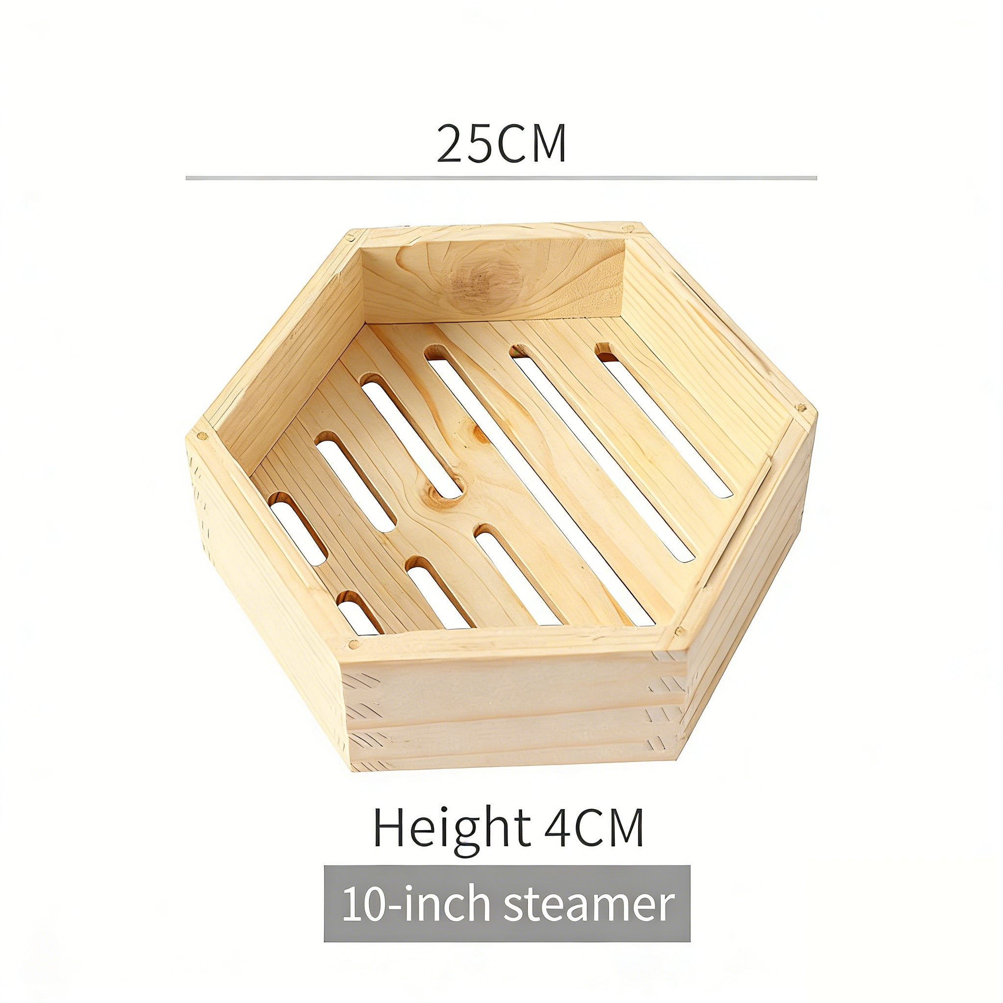 Hexagonal Wooden Steamer Basket-Premium Dim Sum Steamer for Dumplings & Buns