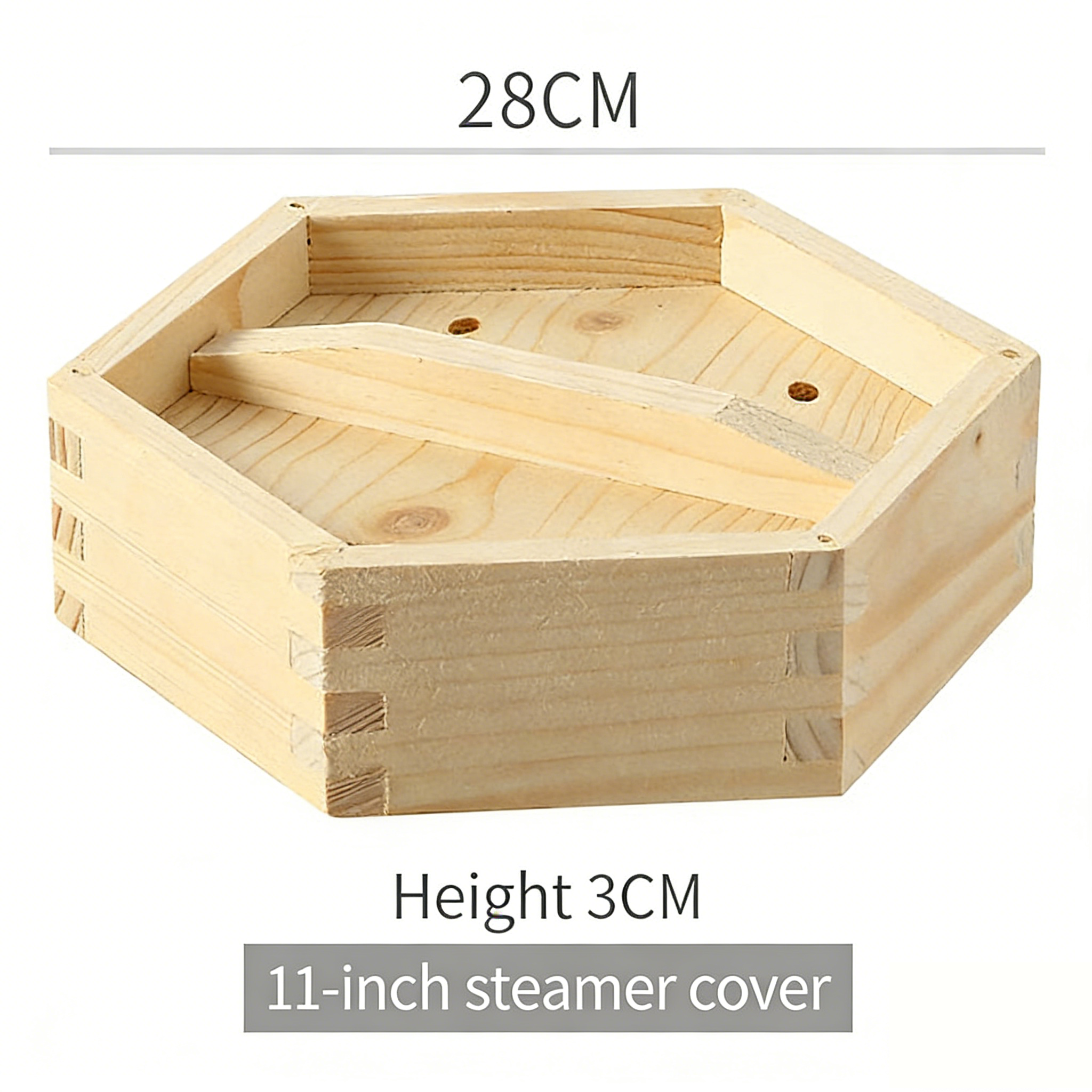 Hexagonal Wooden Steamer Basket-Premium Dim Sum Steamer for Dumplings & Buns