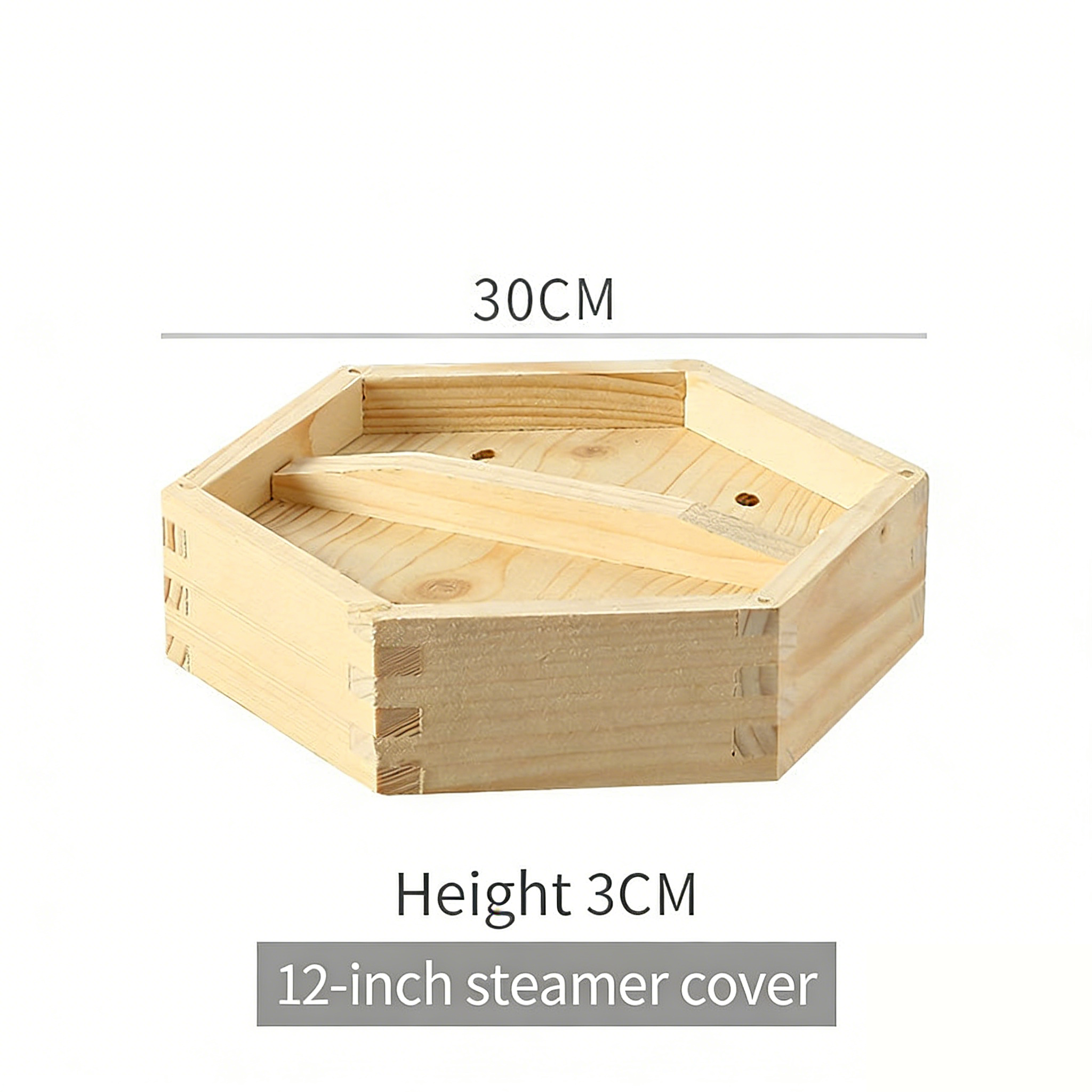 Hexagonal Wooden Steamer Basket-Premium Dim Sum Steamer for Dumplings & Buns