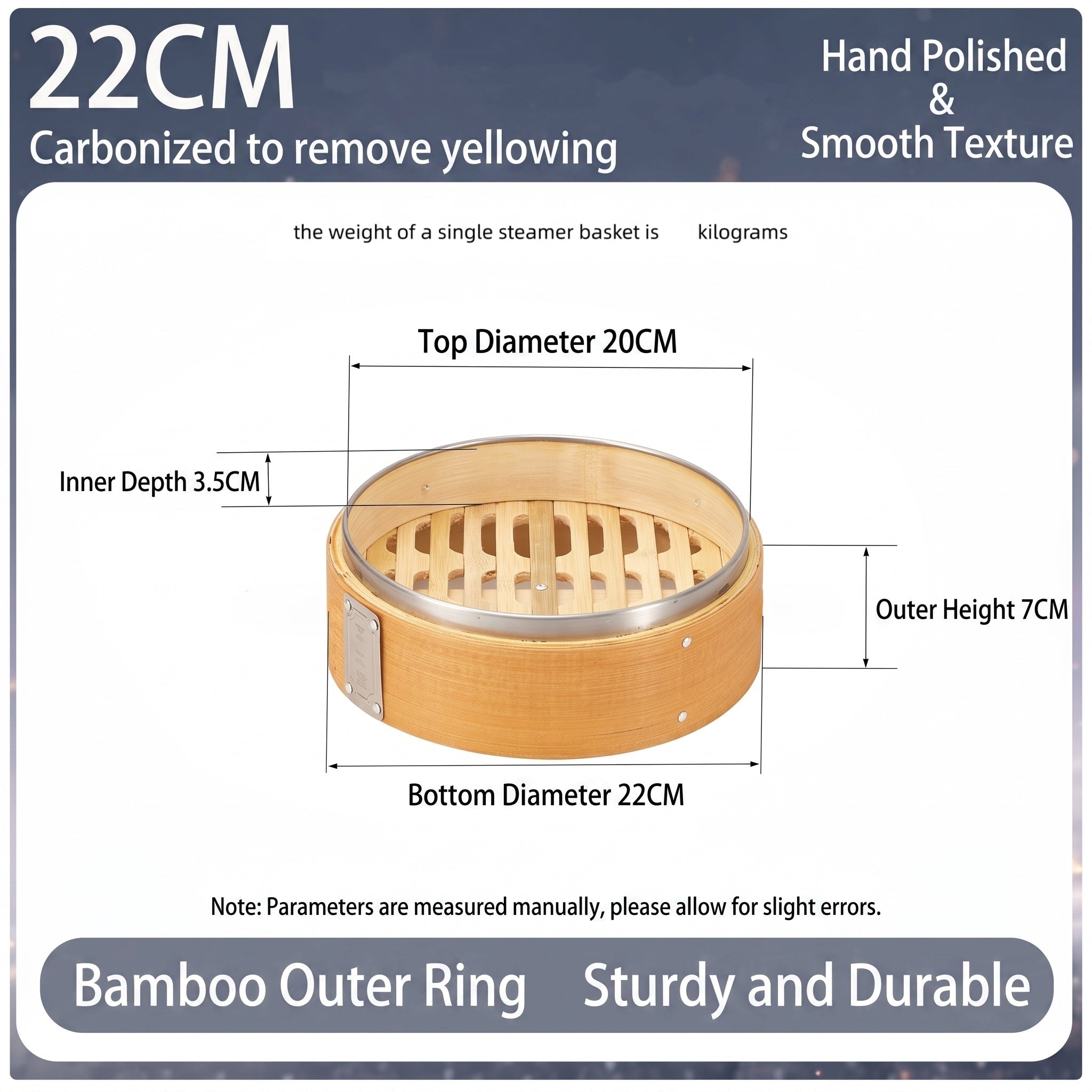 Durable Carbonized Bamboo Steamer with Name Tag