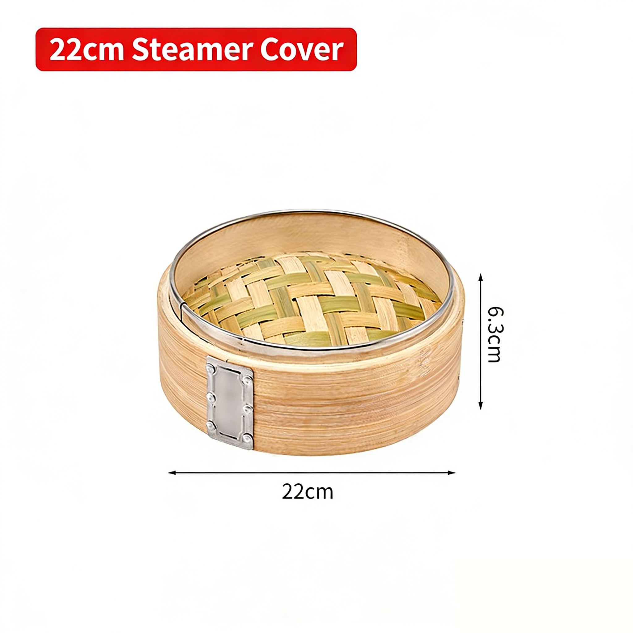 Handcrafted Carbonized Bamboo Steamer, Stainless Steel Reinforced