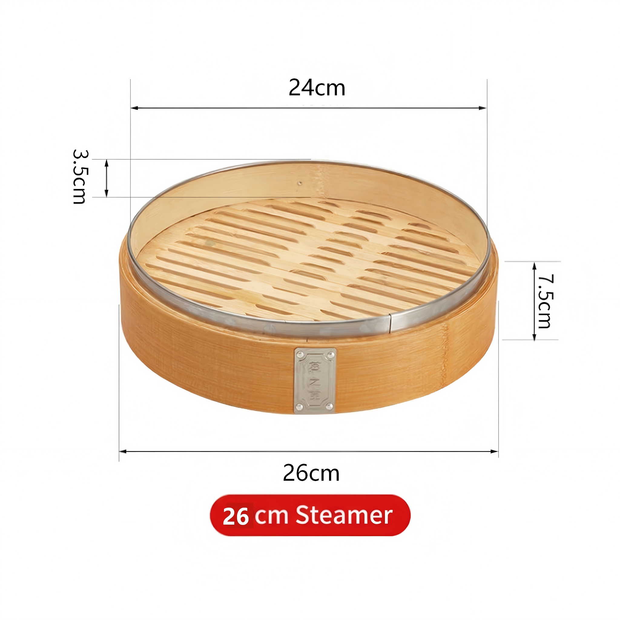 Durable Carbonized Bamboo Steamer with Name Tag