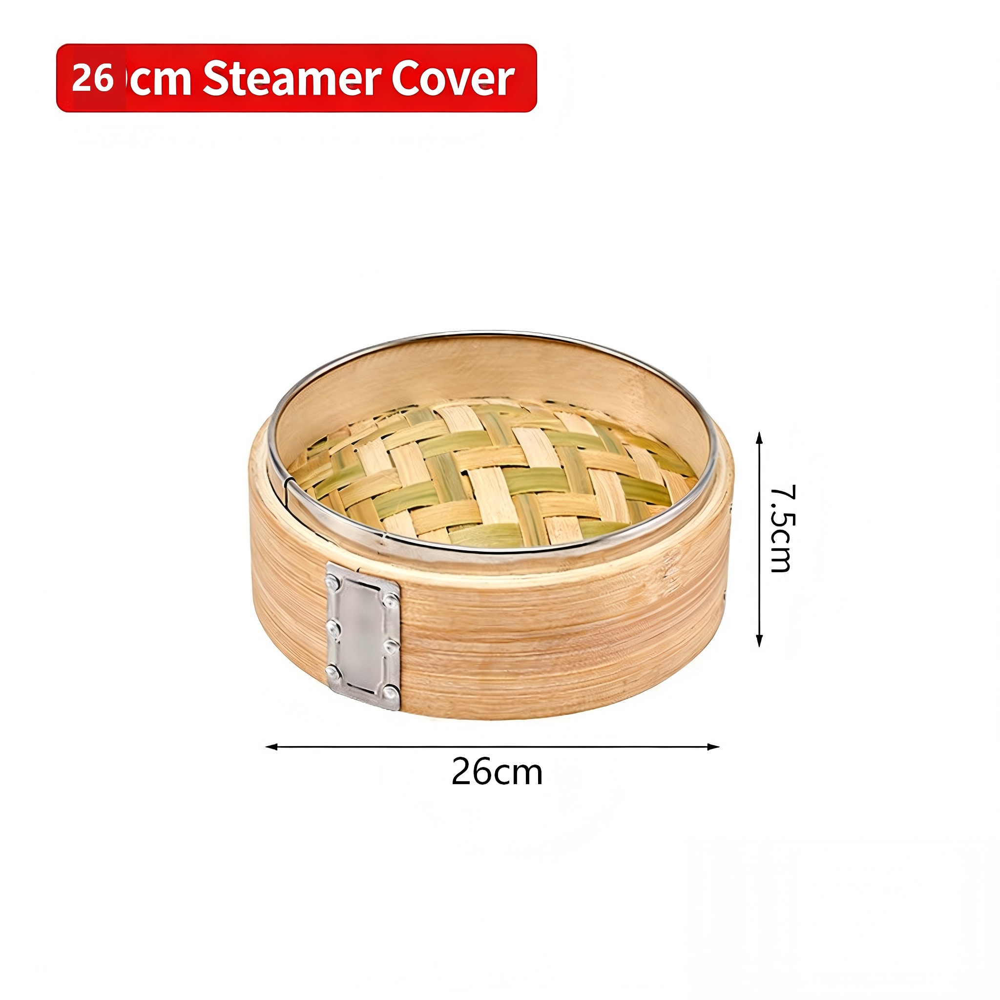 Handcrafted Carbonized Bamboo Steamer, Stainless Steel Reinforced