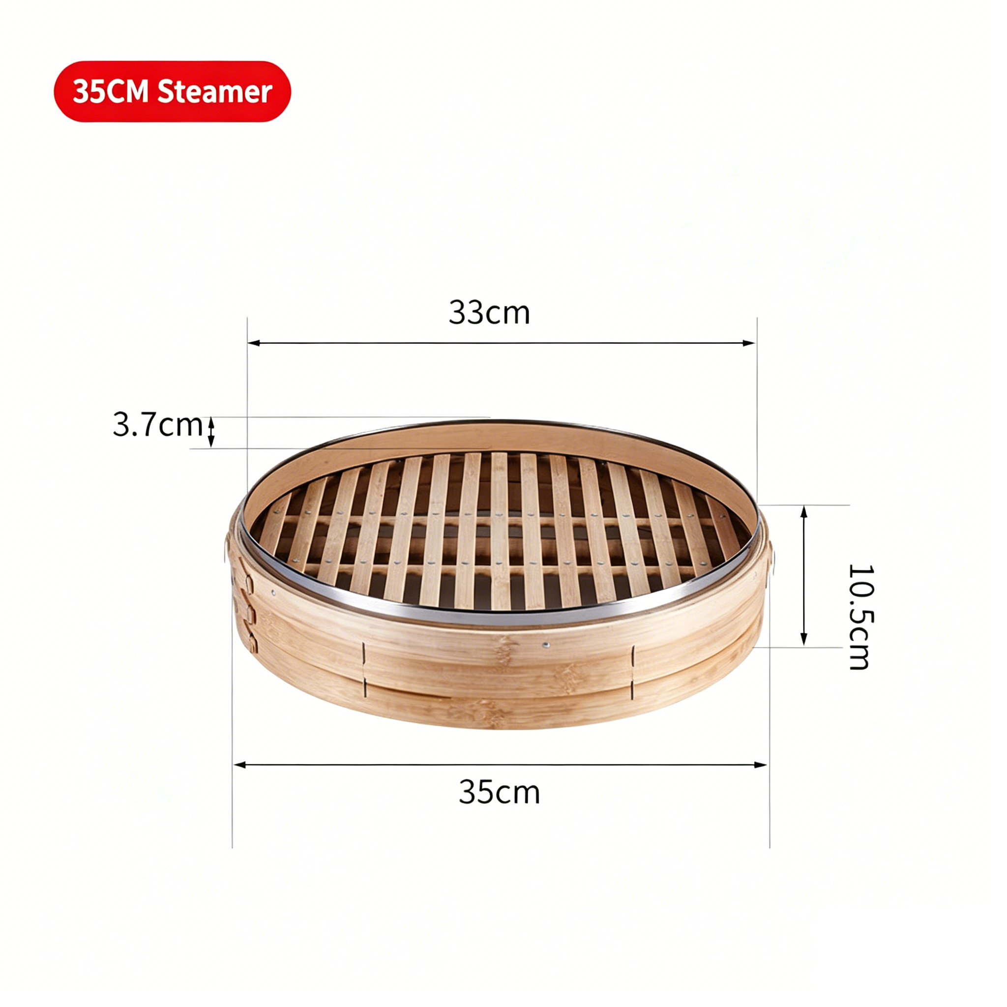 Handmade Carbonized Bamboo Steamer-Staple Reinforced