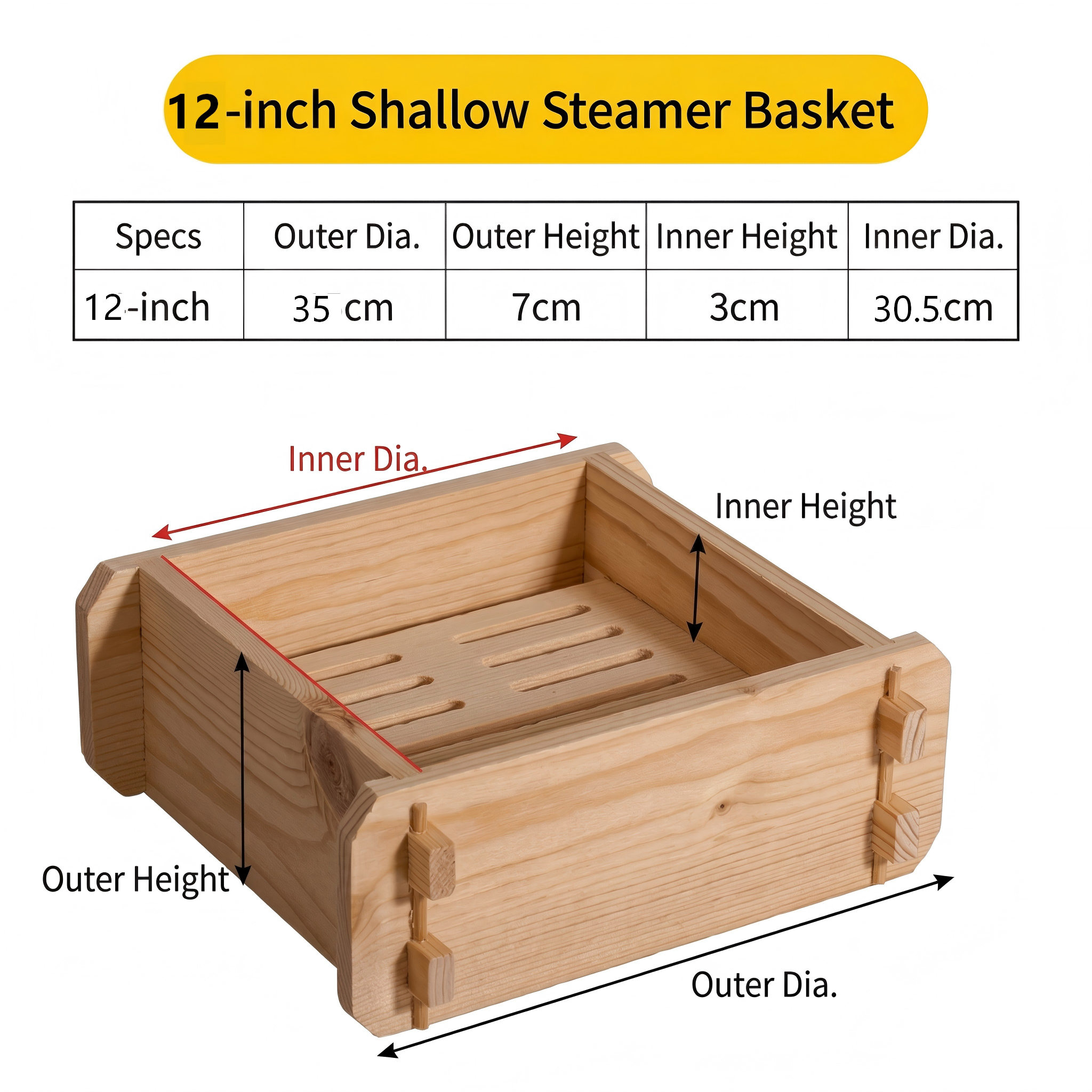 Natural Wood Steamer Tray for Dumplings & Buns