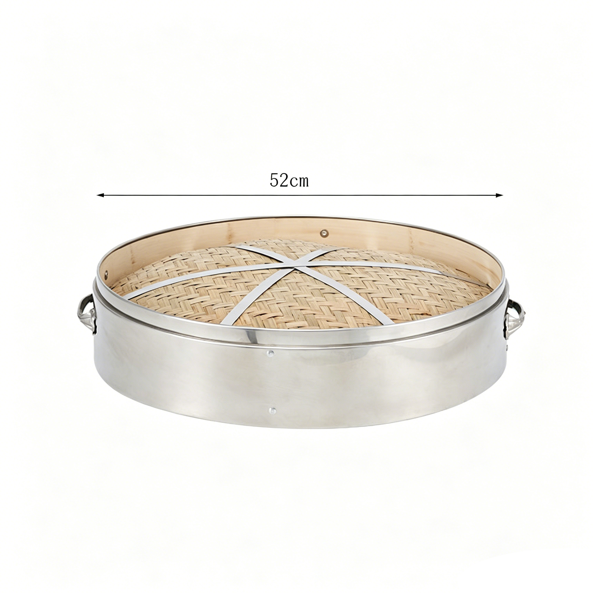 Premium Bamboo Steamer with Reinforced Steel Edges