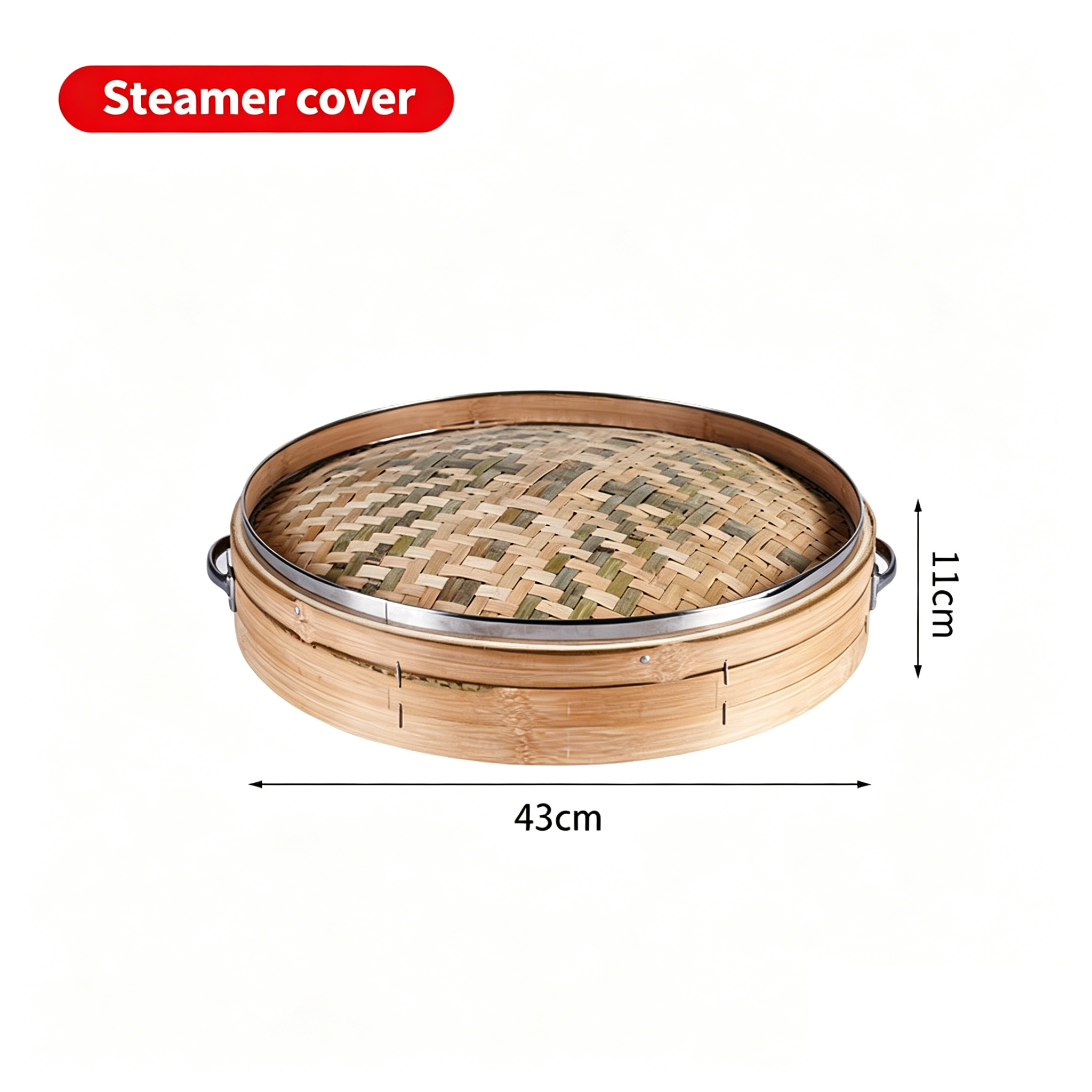 Handmade Carbonized Bamboo Steamer-Staple Reinforced