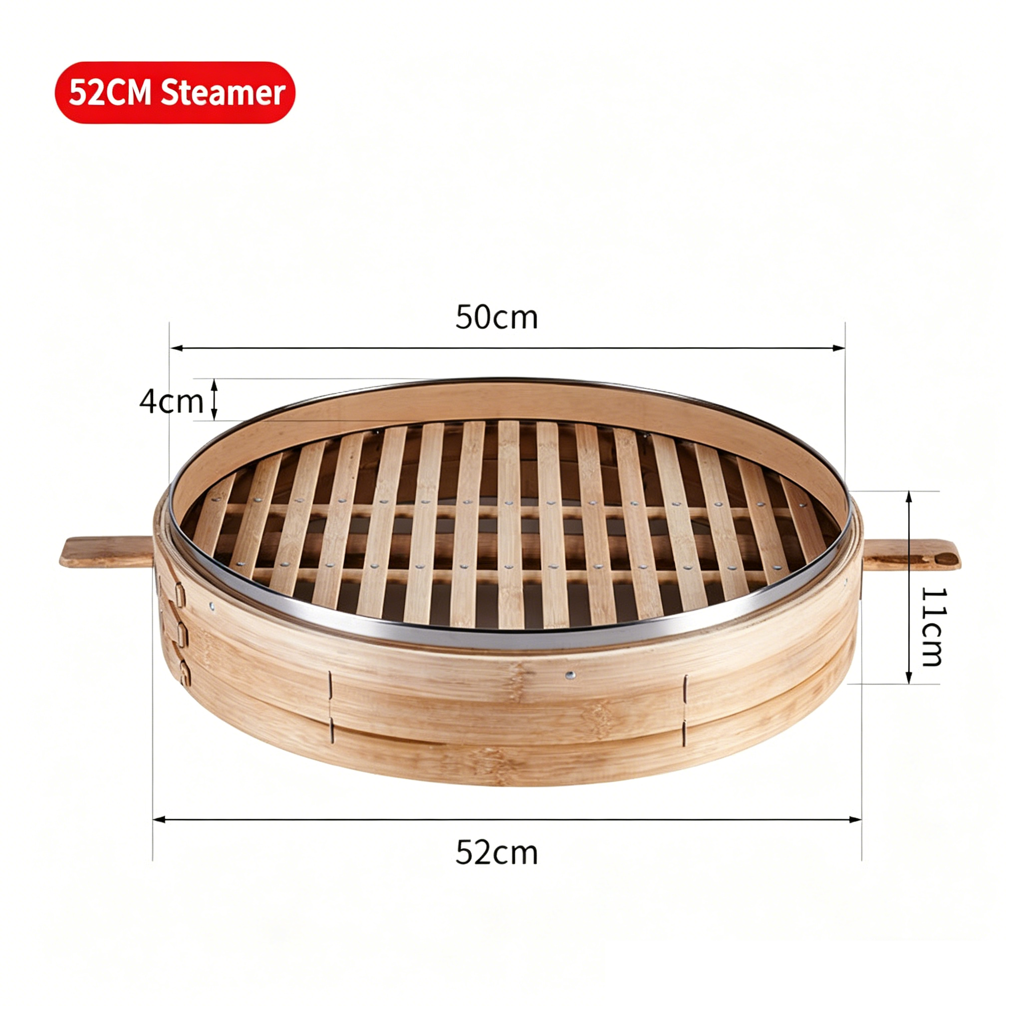 Handmade Carbonized Bamboo Steamer-Staple Reinforced