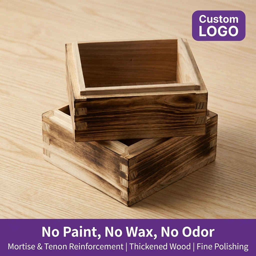 Tall Version Carbonized Wood Square Cage