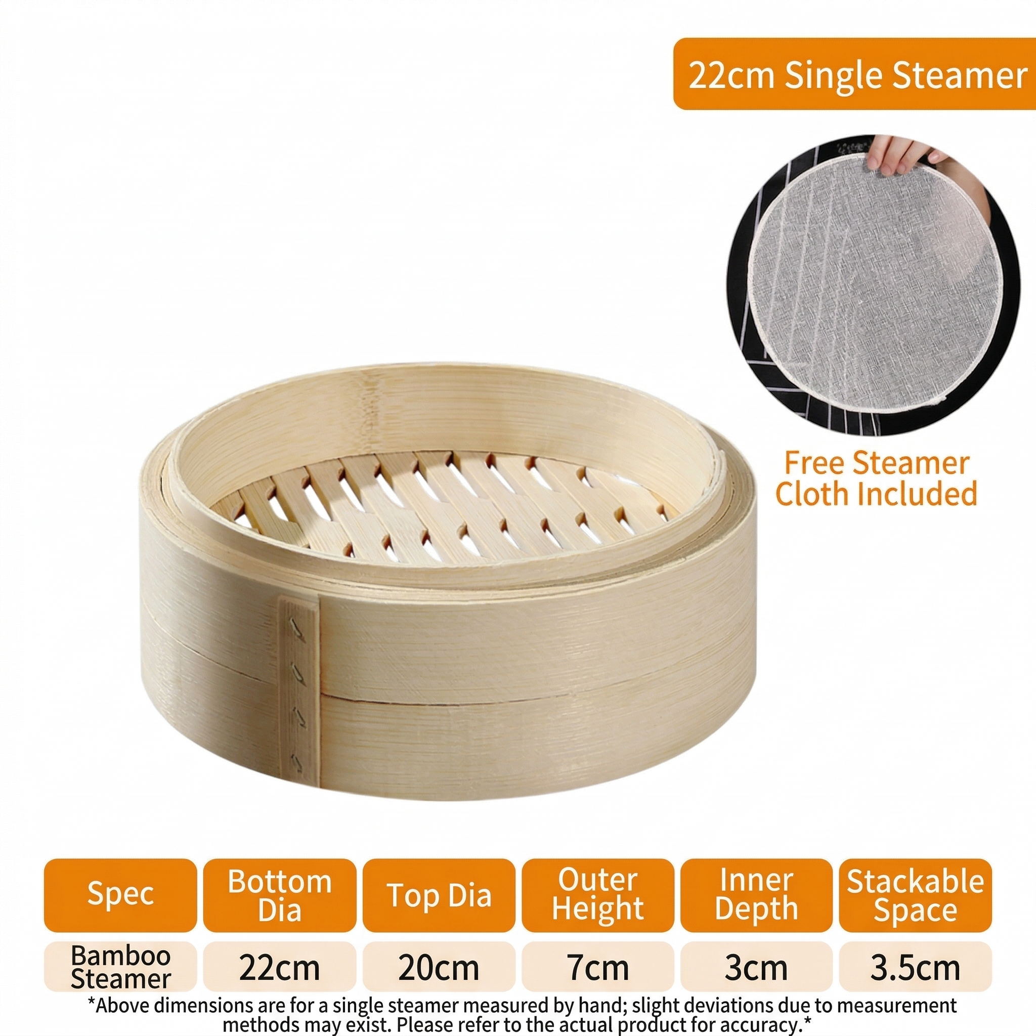 Handmade Bamboo Steamer Basket with Custom Logo Option