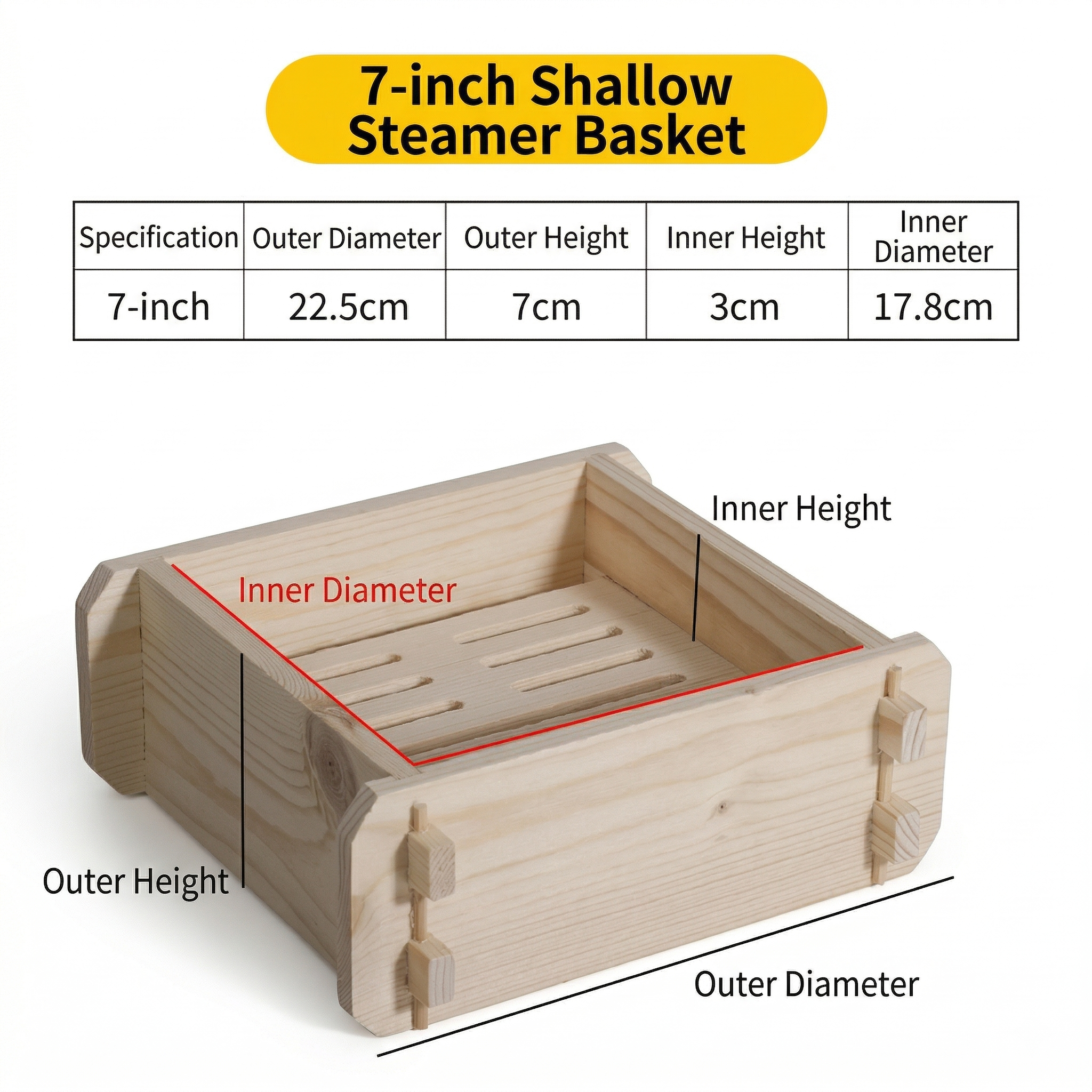 Natural Wood Steamer Tray for Dumplings & Buns