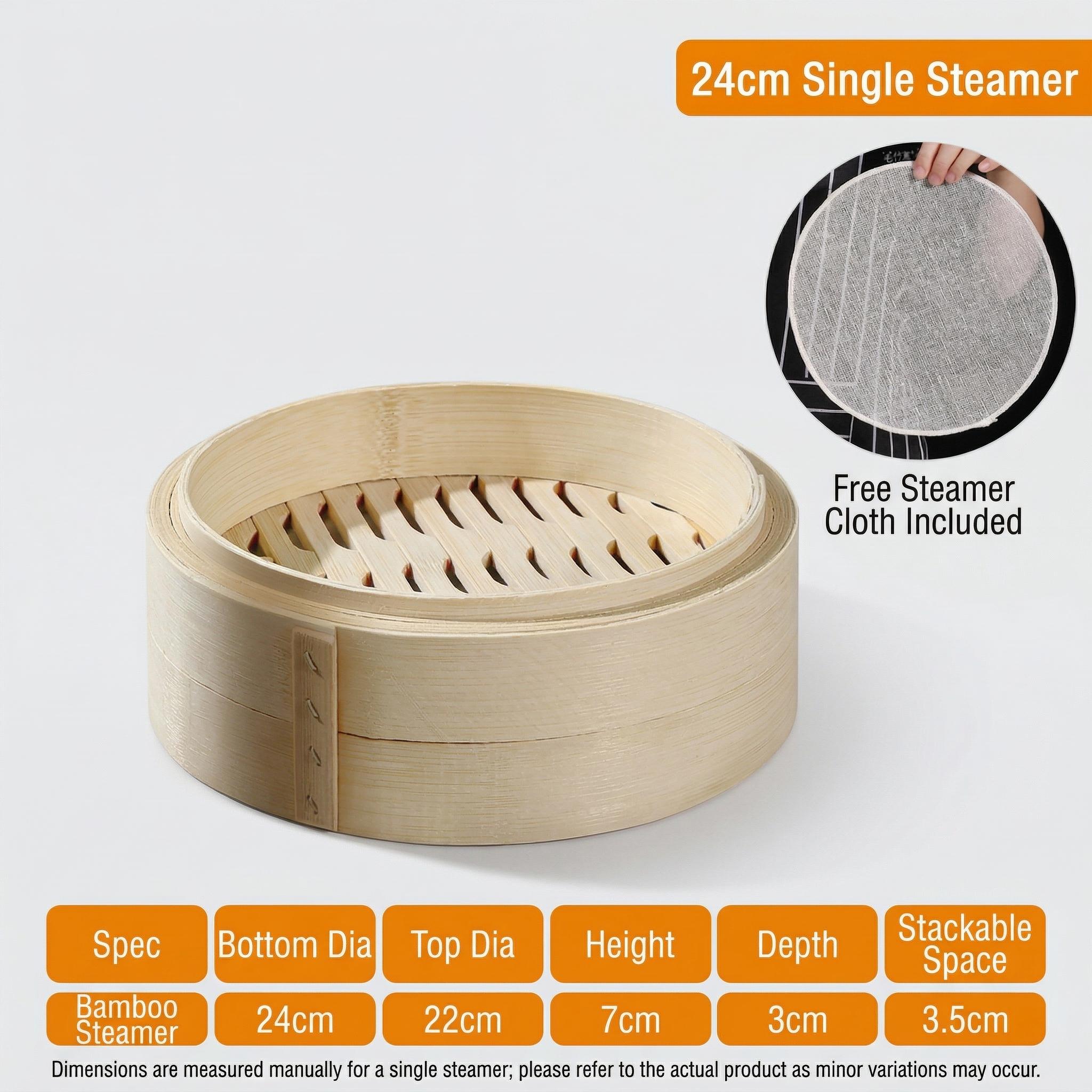 Handmade Bamboo Steamer Basket with Custom Logo Option