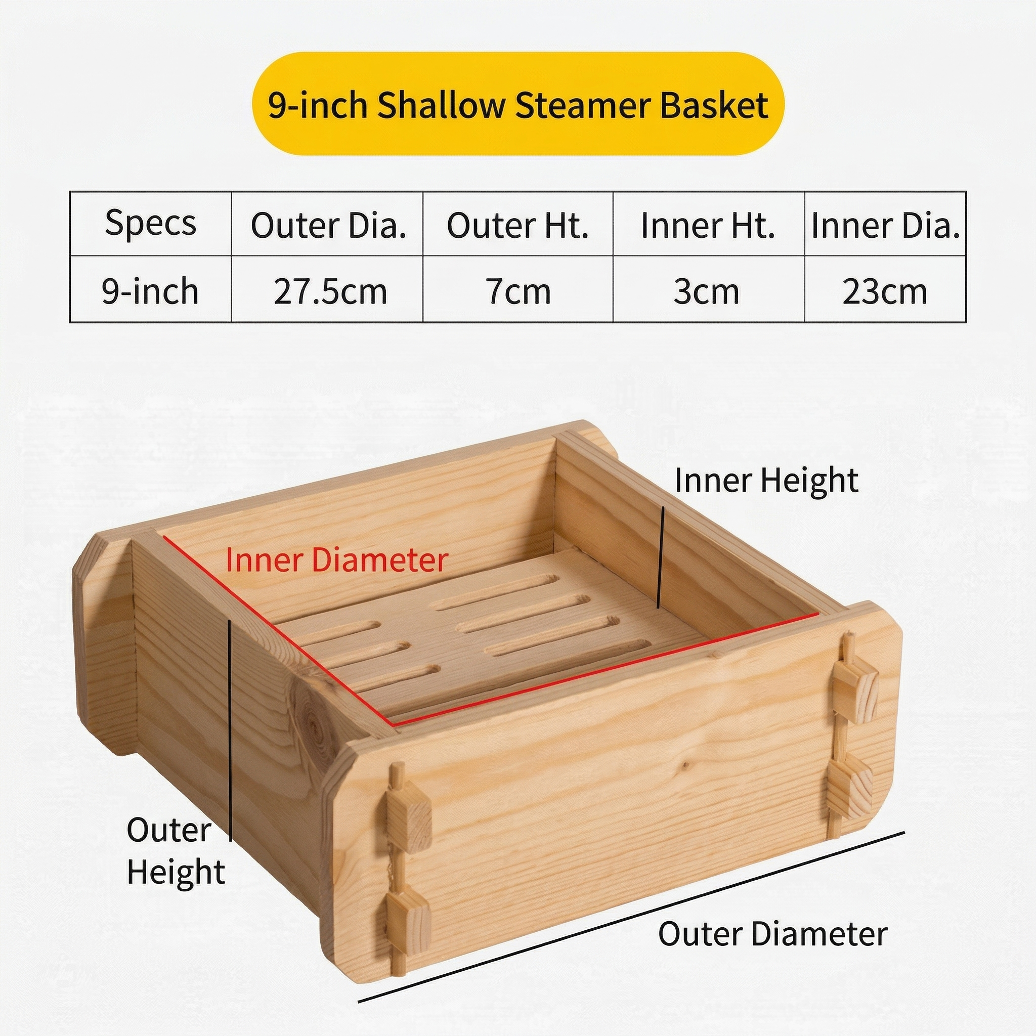 Natural Wood Steamer Tray for Dumplings & Buns