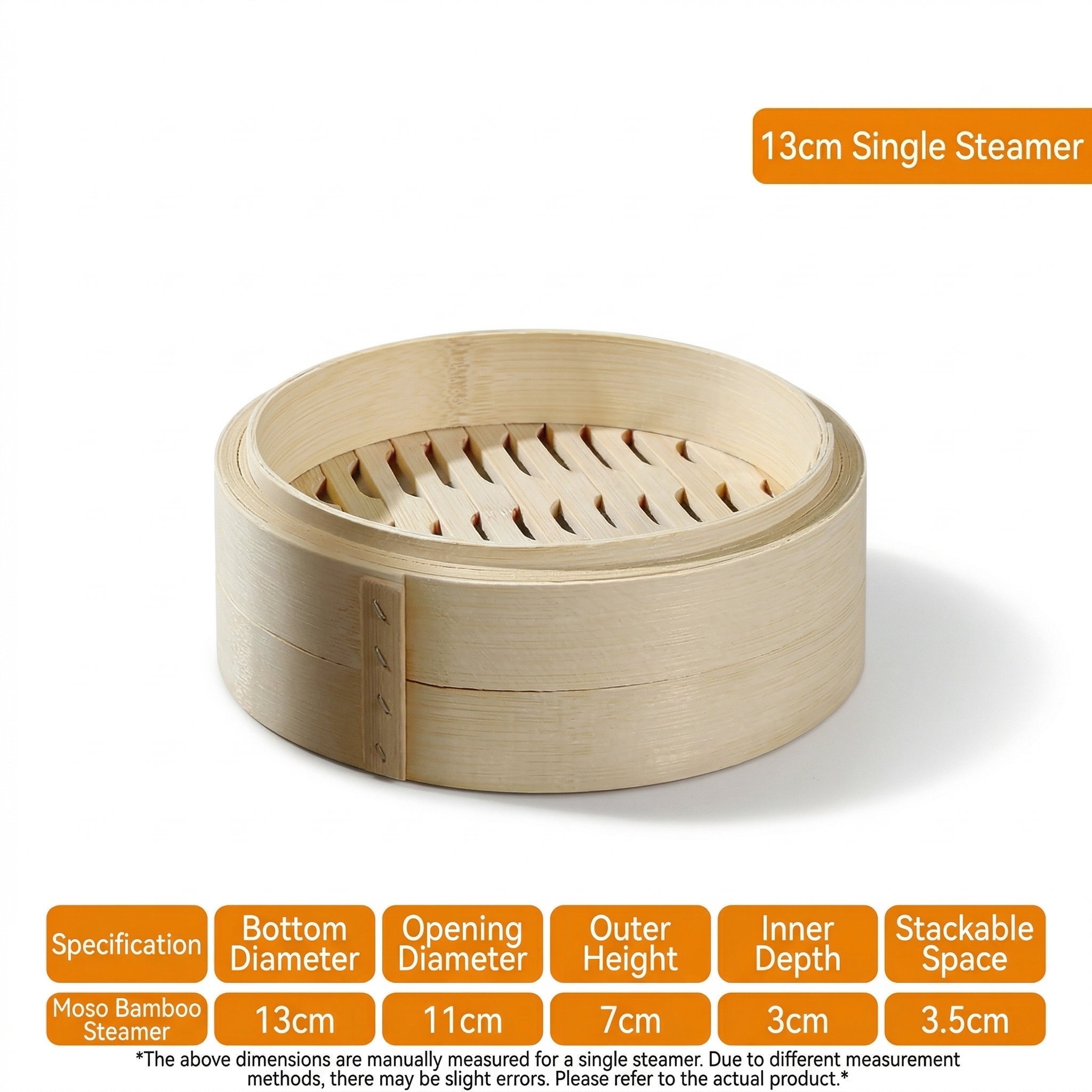 Handmade Bamboo Steamer Basket with Custom Logo Option