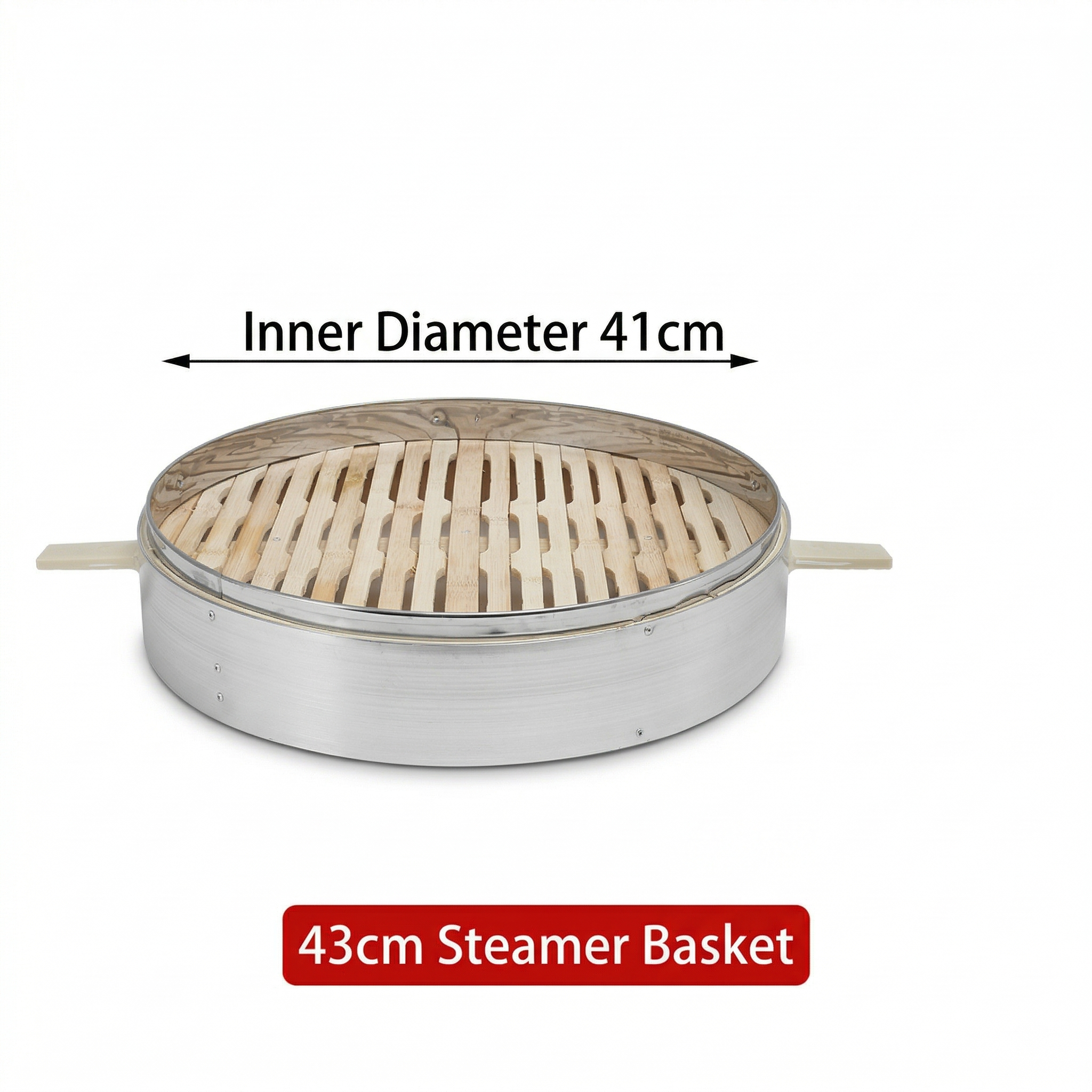 Large Aluminum Bamboo Steamer-Commercial Grade for Home & Restaurant