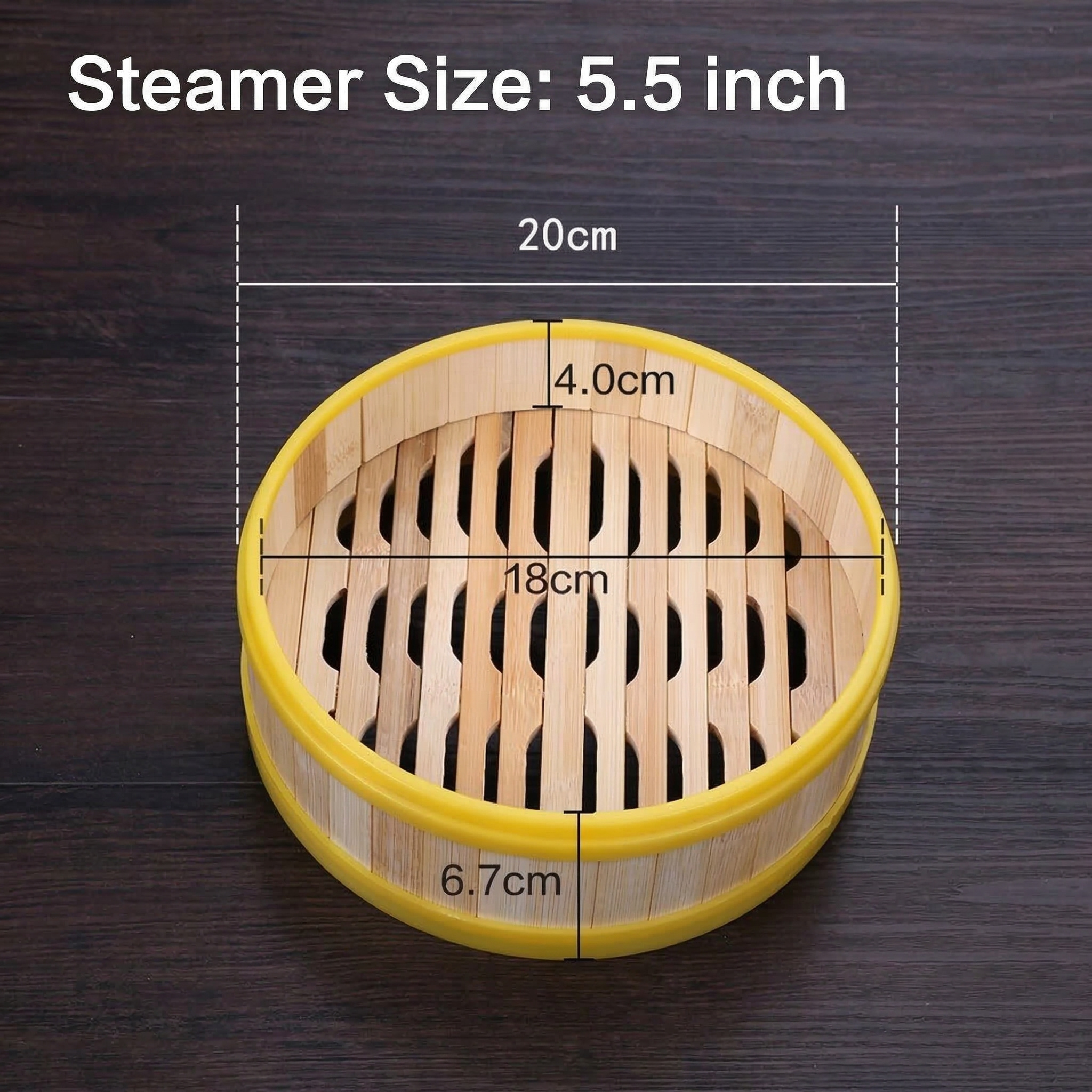 Commercial Bamboo Steamer with Plastic Rim - Breathable Hollow Base