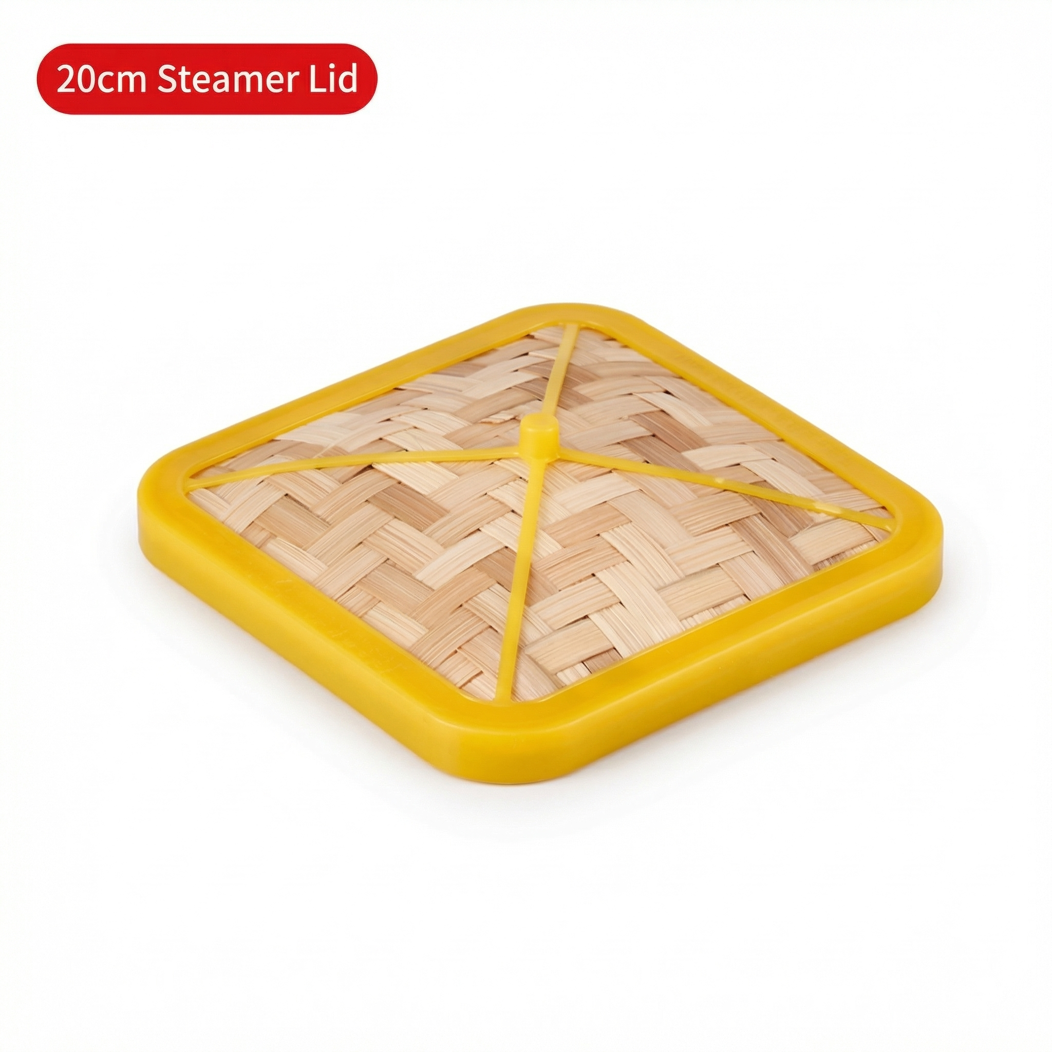 Authentic Chinese Square Bamboo Steamer with Plastic Border