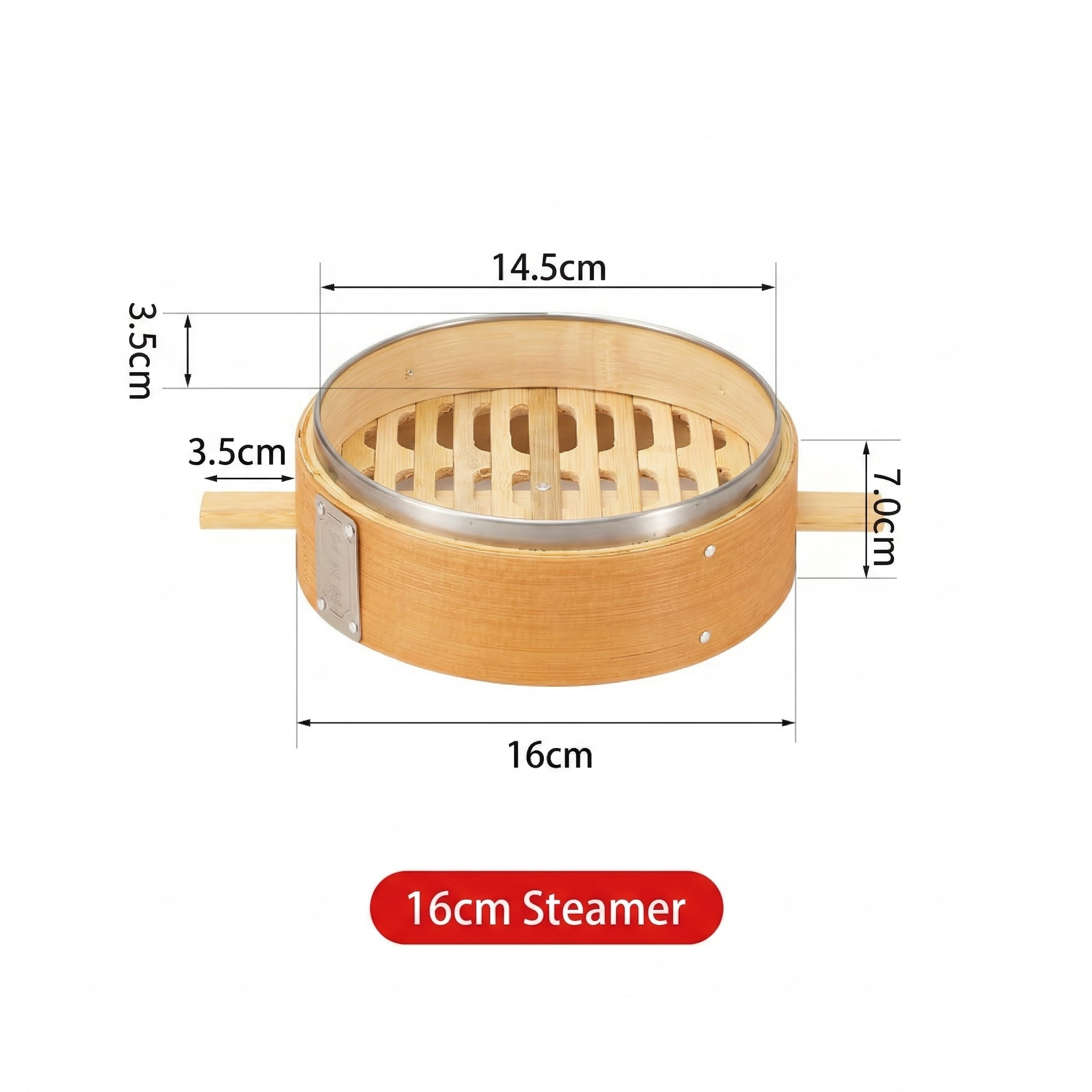 Durable Carbonized Bamboo Steamer with Name Tag