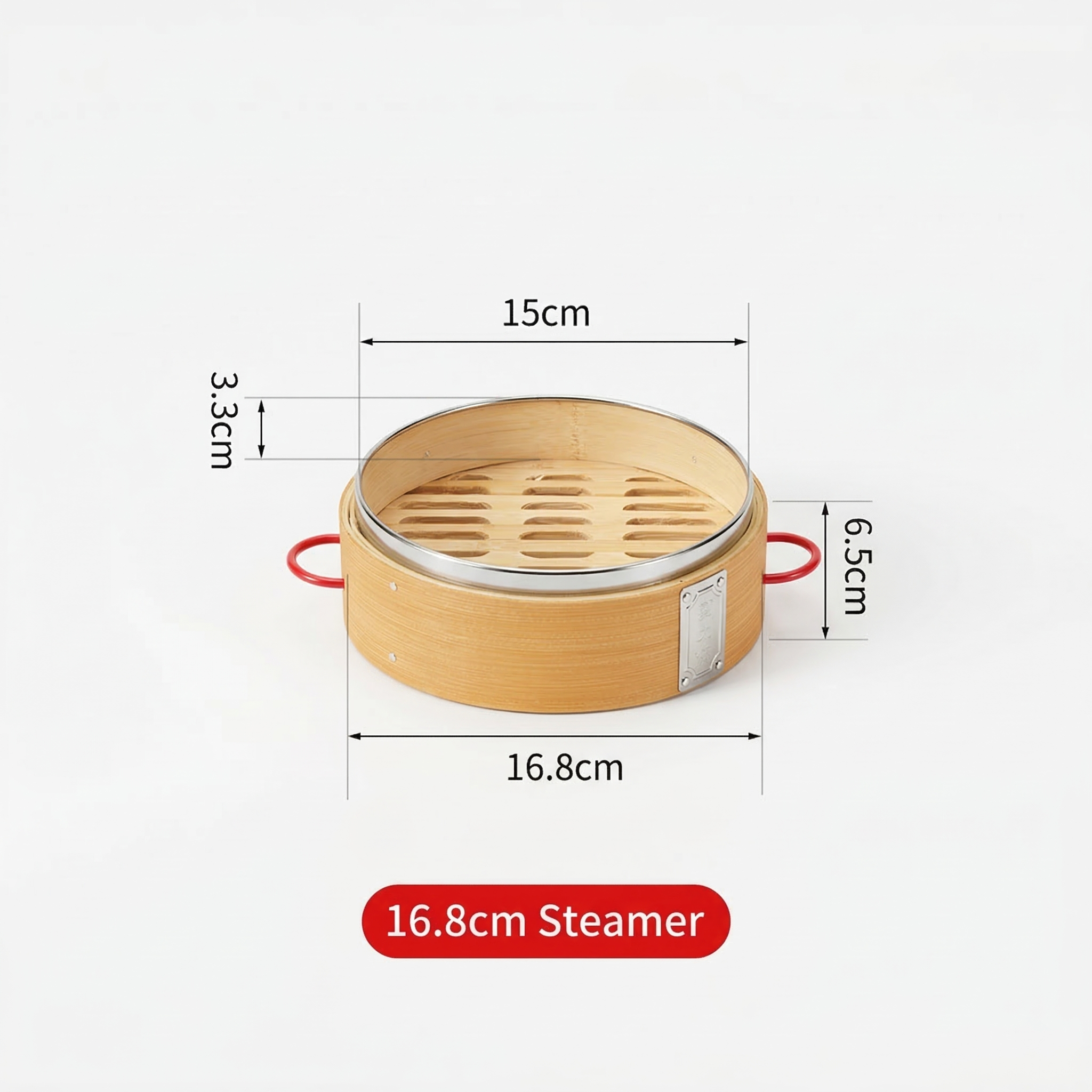 Durable Carbonized Bamboo Steamer with Name Tag