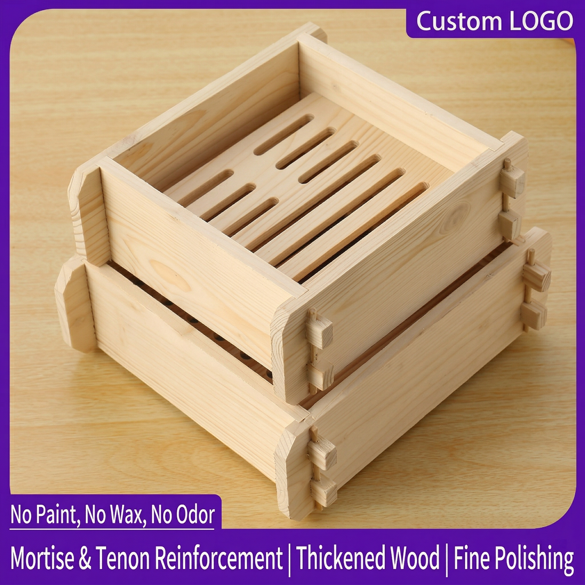 Natural Wood Steamer Tray for Dumplings & Buns