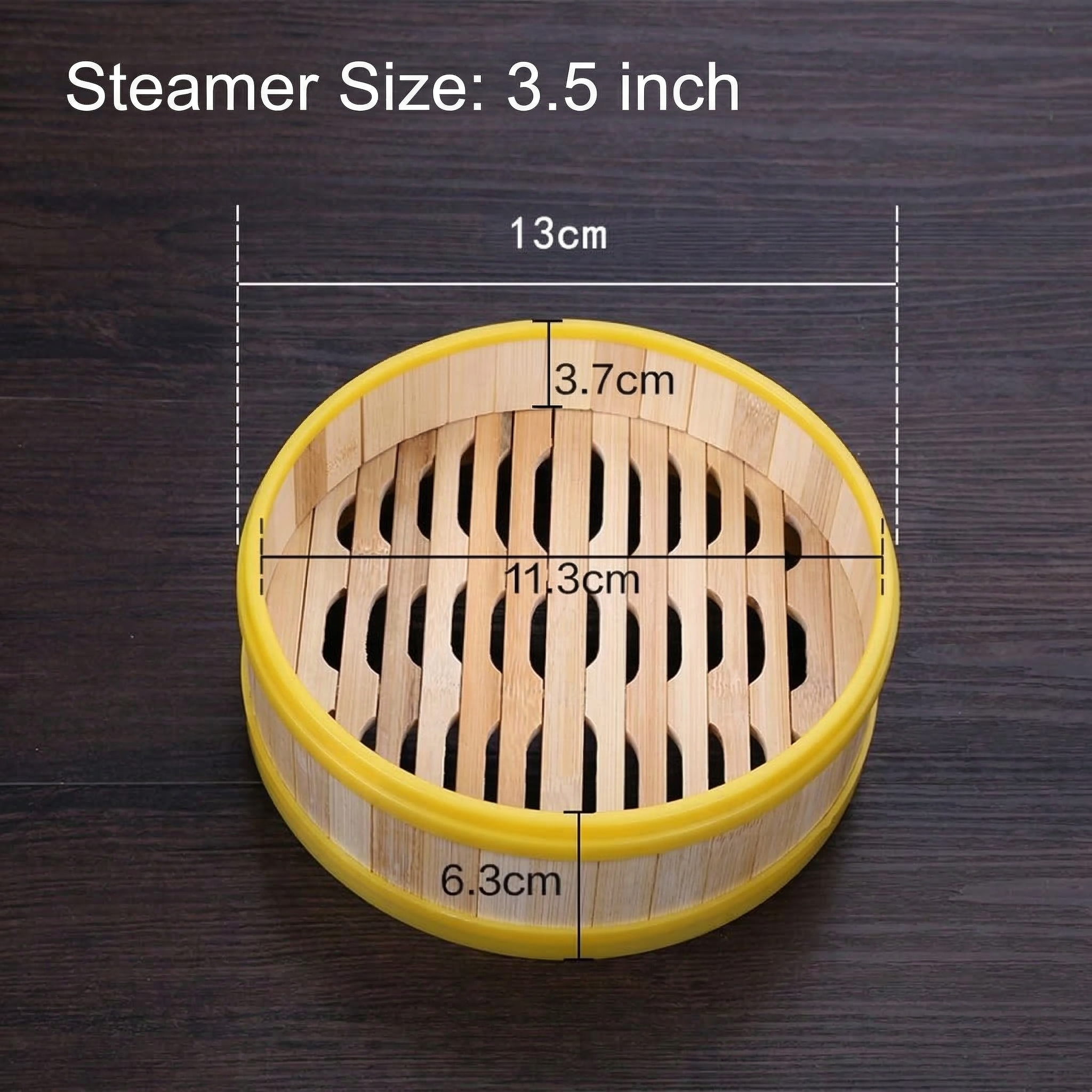 Commercial Bamboo Steamer with Plastic Rim - Breathable Hollow Base