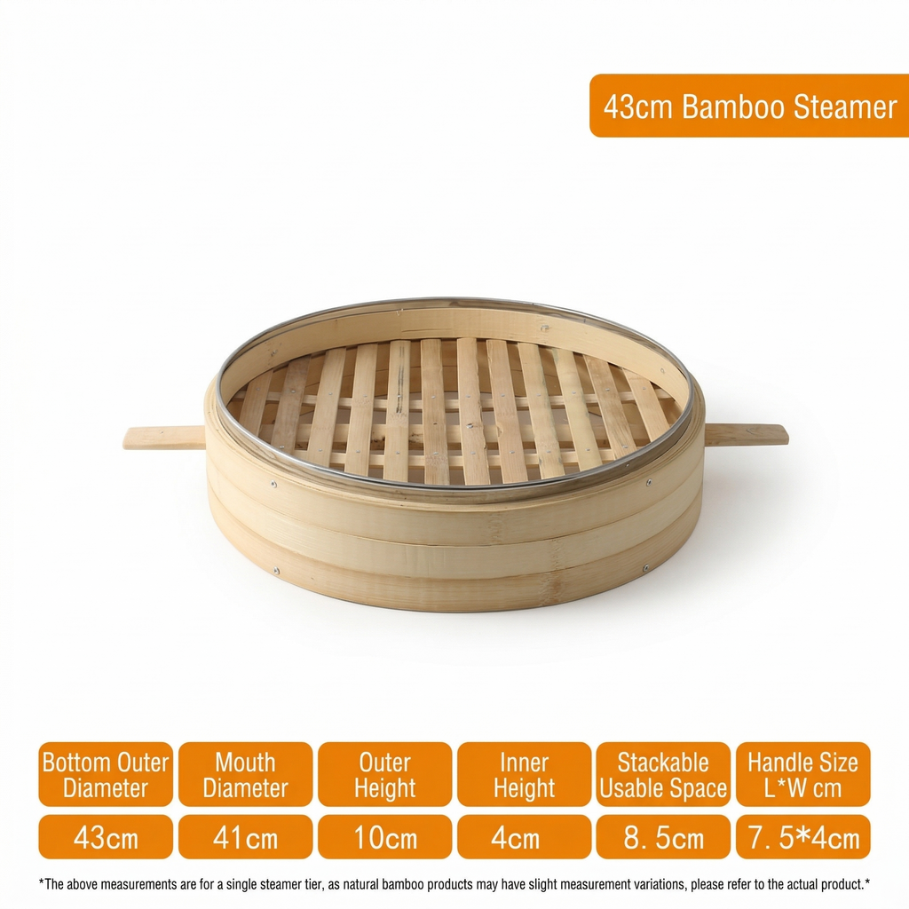 Premium All-Bamboo Steamer | Multiple Sizes & Bottom Options
