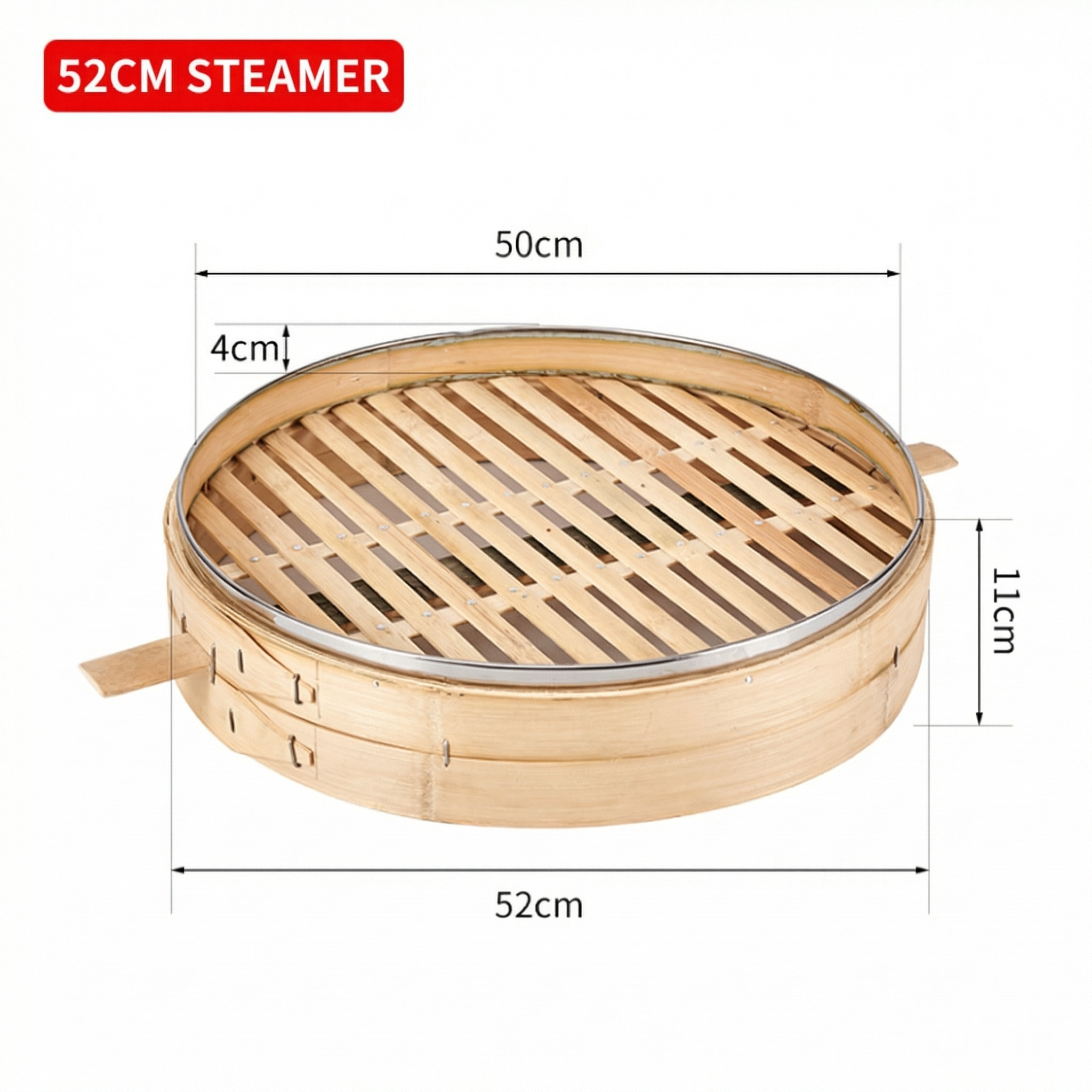 Premium Single Layer Bamboo Steamer Basket