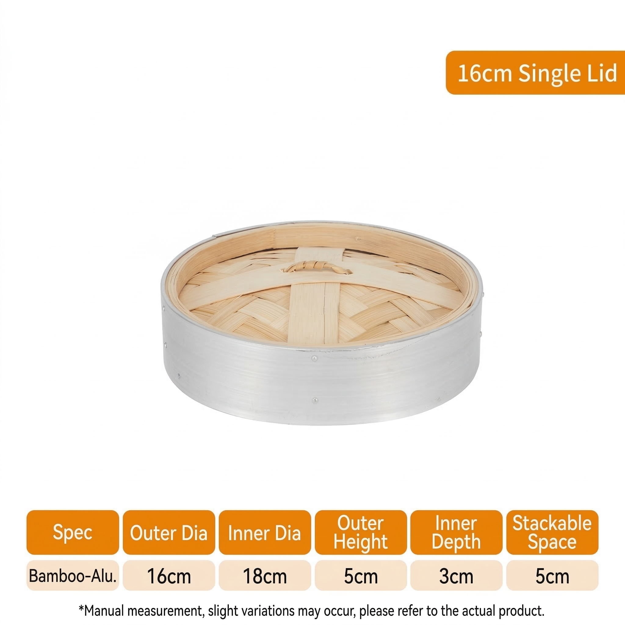 Premium Red Handle Bamboo Steamer-5-Year Durability Aluminum Reinforced Steam Cage