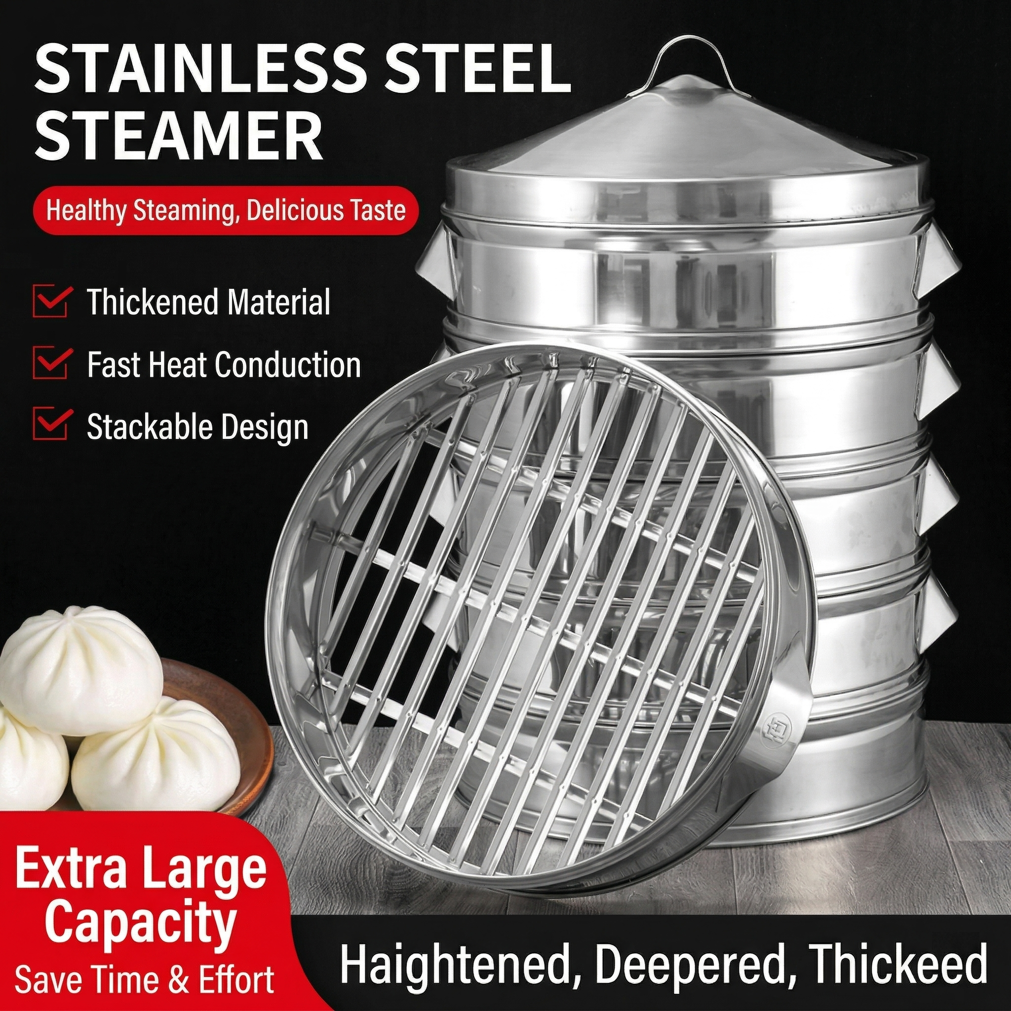 Heavy Duty Stainless Steel Steamer Basket, Multiple Sizes Commercial Steamer
