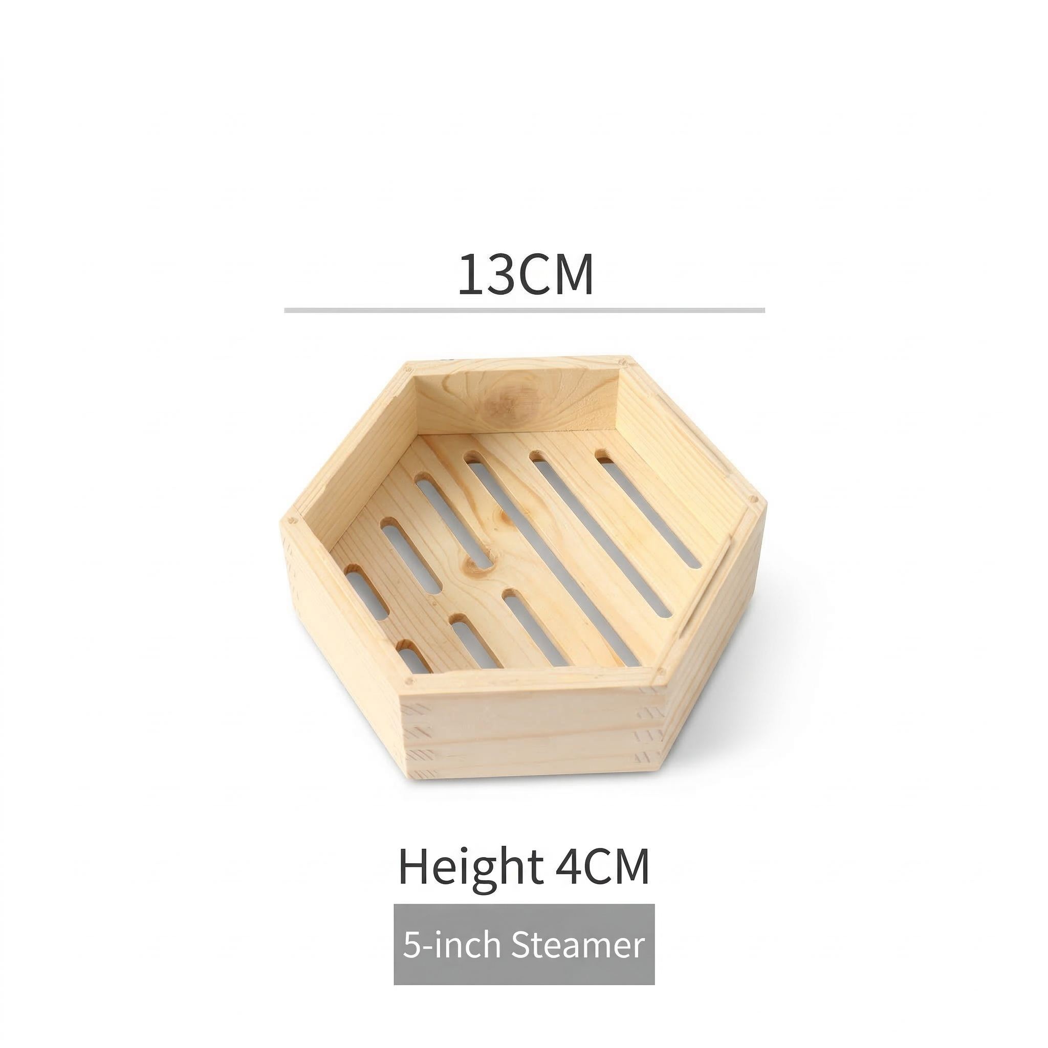 Hexagonal Wooden Steamer Basket - Premium Dim Sum Steamer for Dumplings & Buns