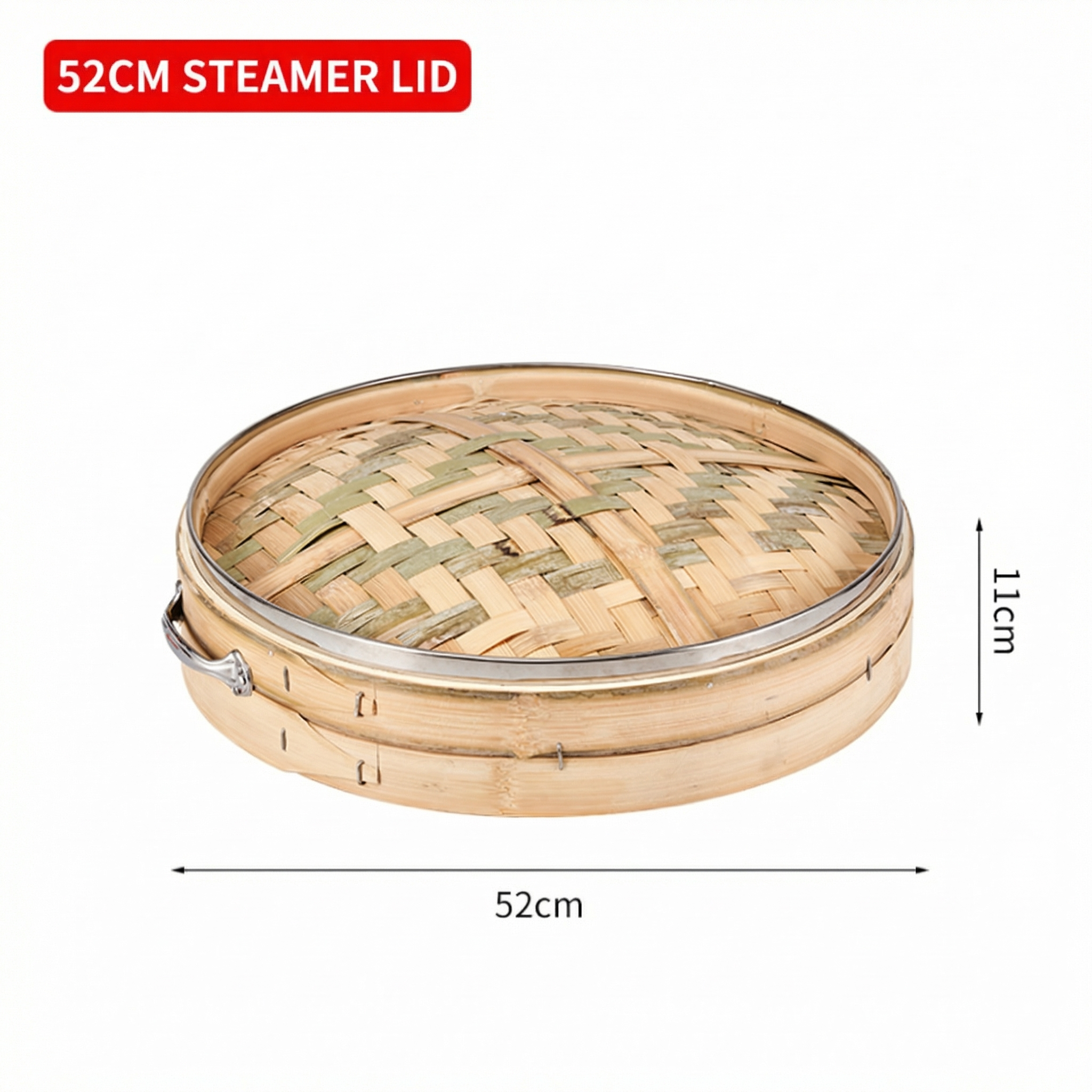 Premium Single Layer Bamboo Steamer Basket