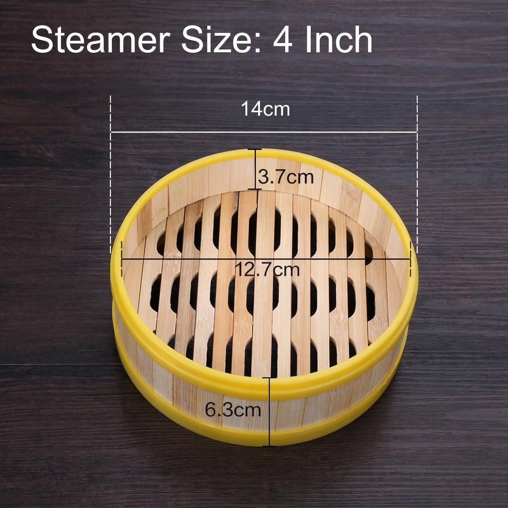 Commercial Bamboo Steamer with Plastic Rim - Breathable Hollow Base