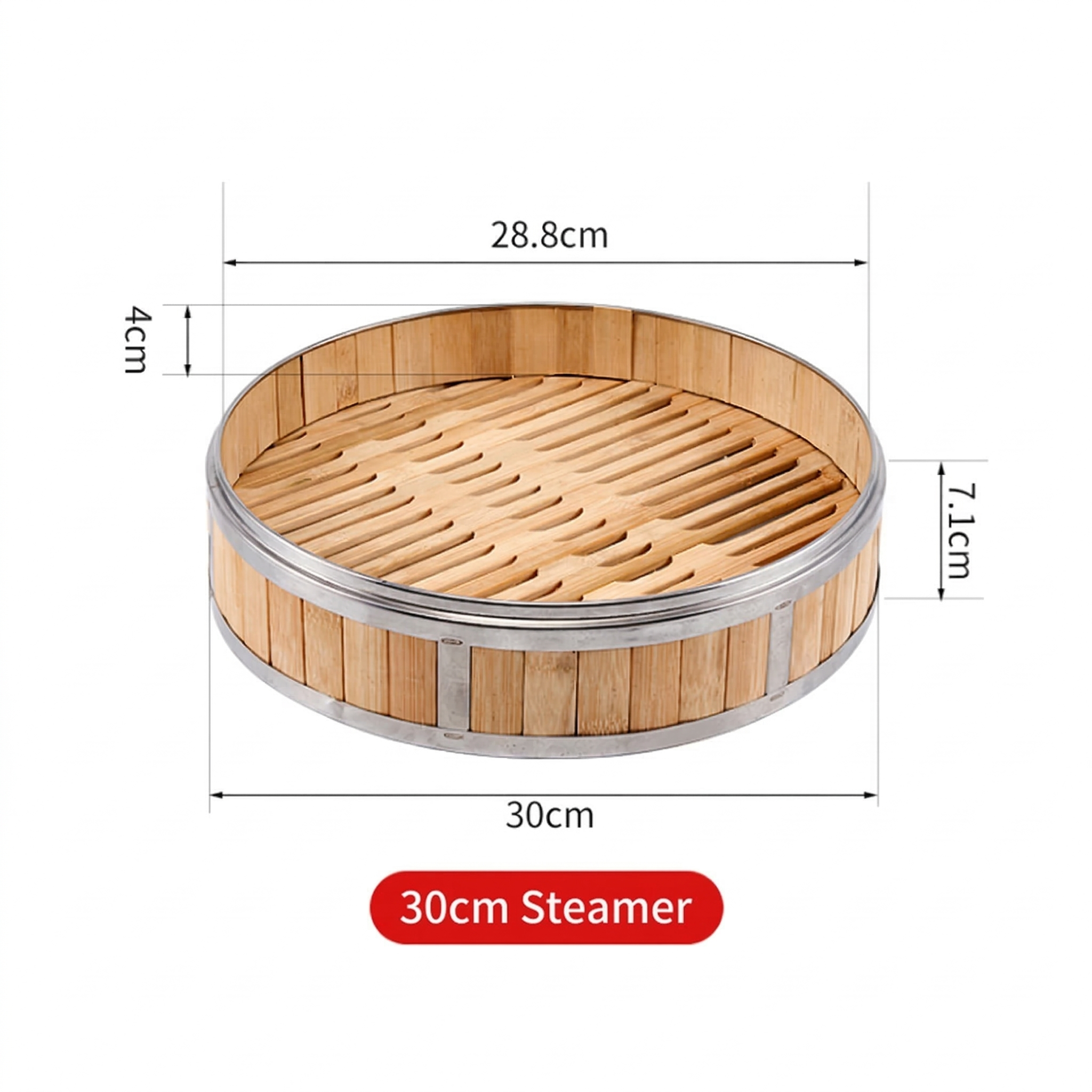 Natulal Bamboo Steamer Basket with Lid