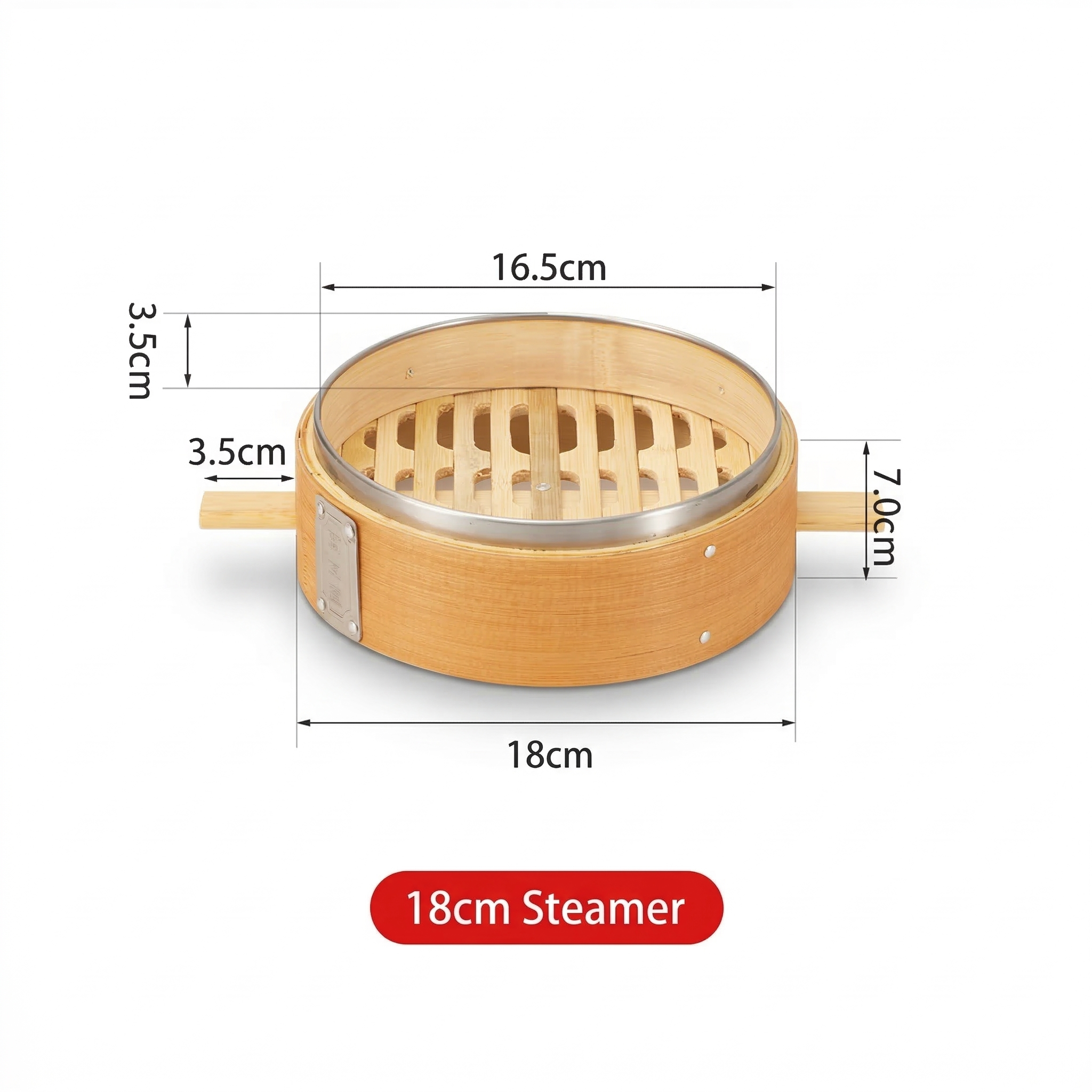 Durable Carbonized Bamboo Steamer with Name Tag