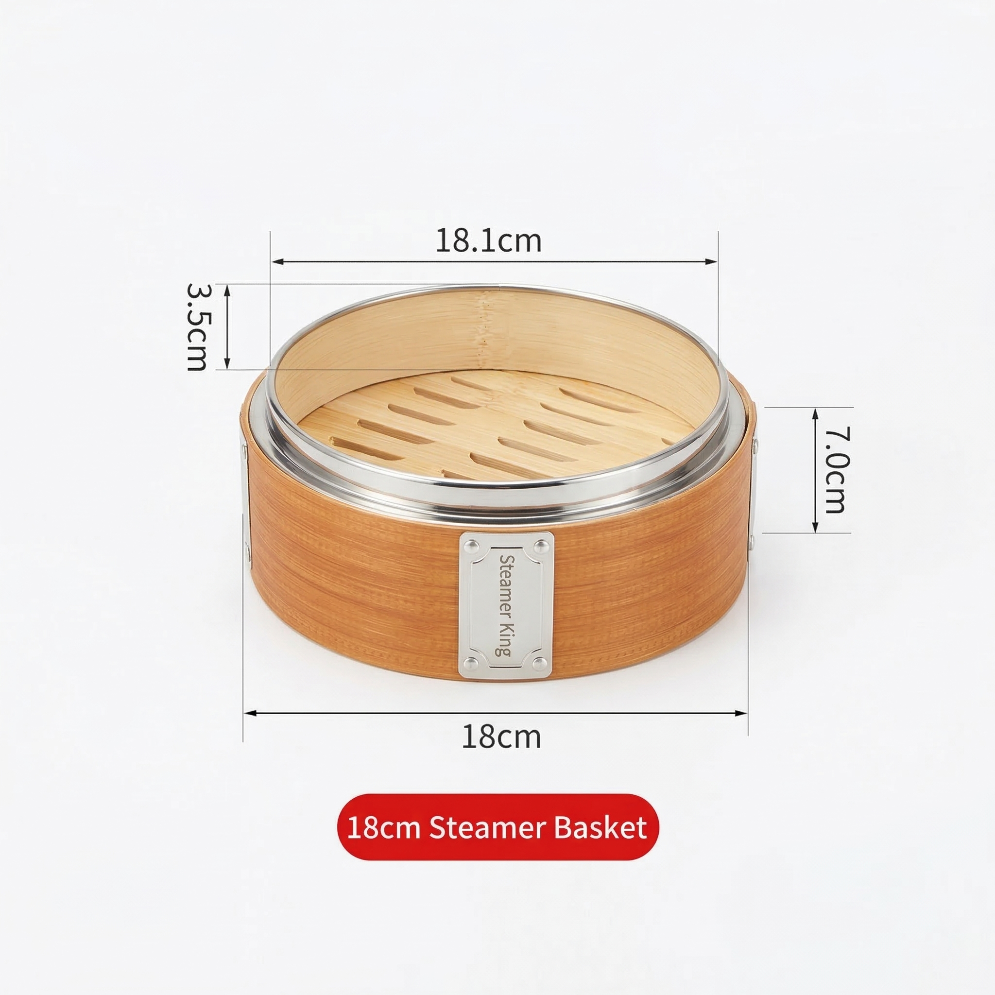 Durable Carbonized Bamboo Steamer with Name Tag