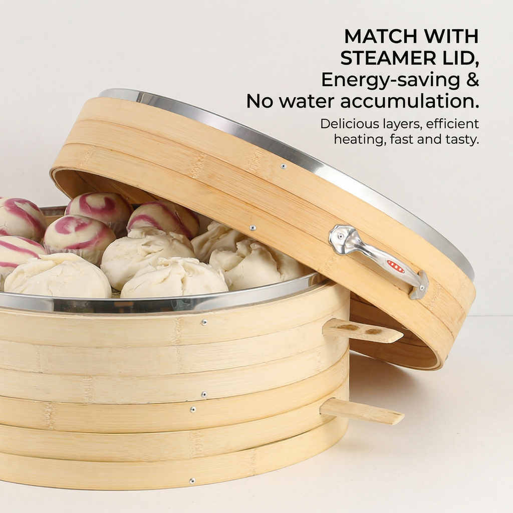 Premium All-Bamboo Steamer | Multiple Sizes & Bottom Options