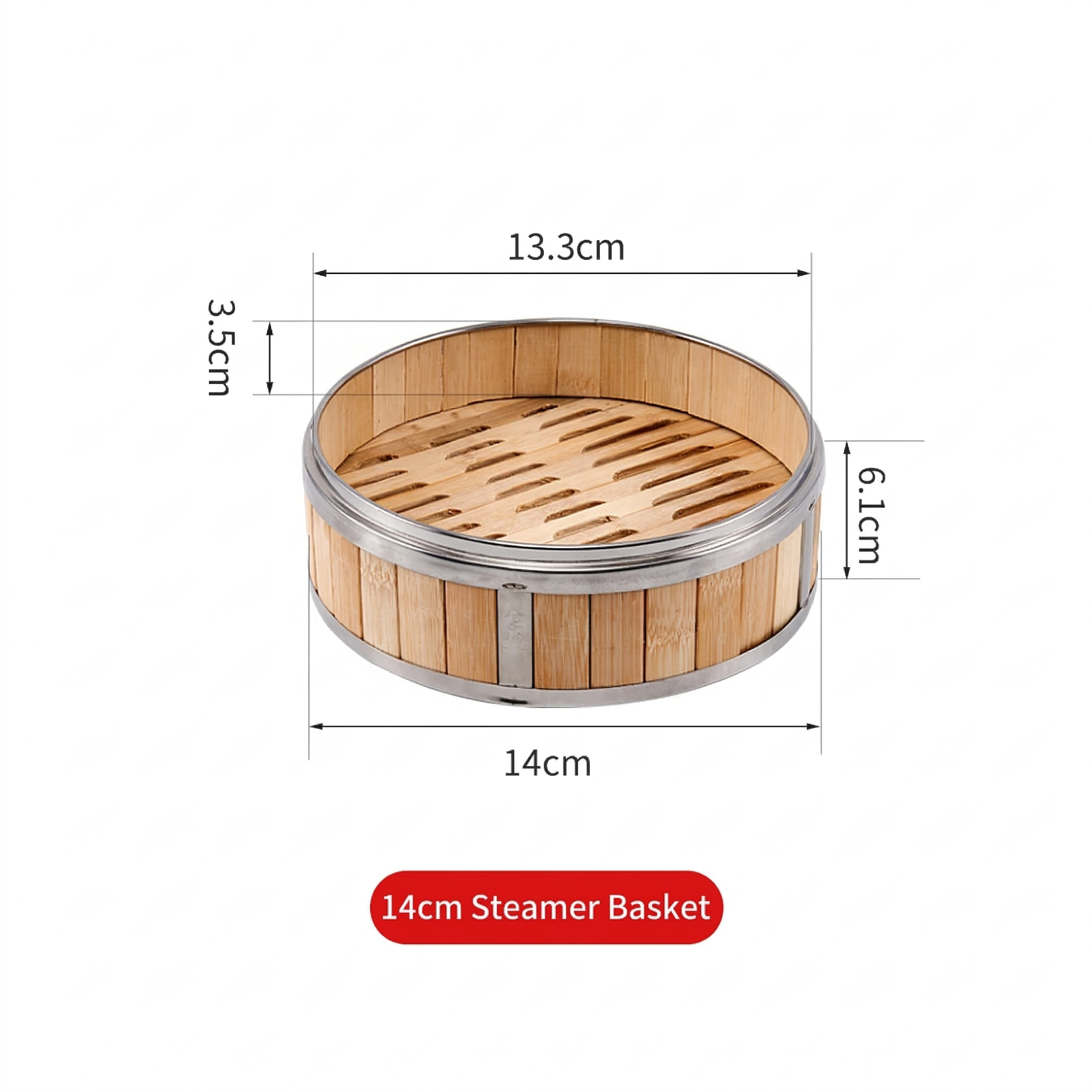 Natulal Bamboo Steamer Basket with Lid