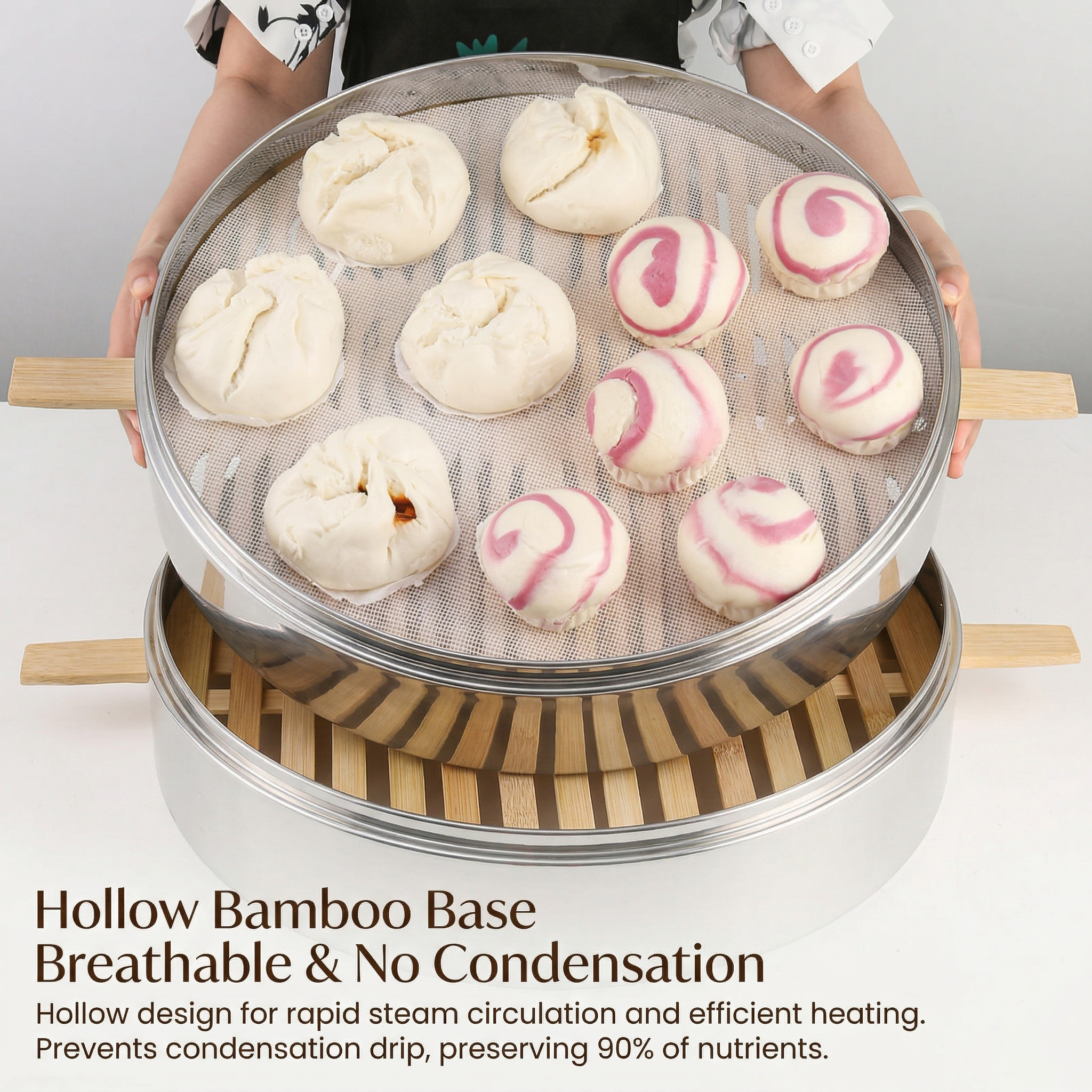 Large Aluminum Bamboo Steamer-Commercial Grade for Home & Restaurant
