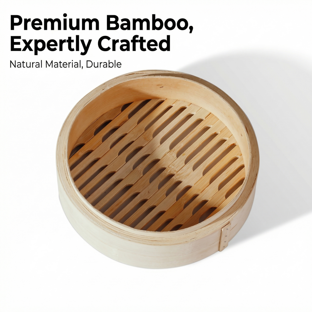 Premium Natural Bamboo Steamer Basket - Handcrafted Quality